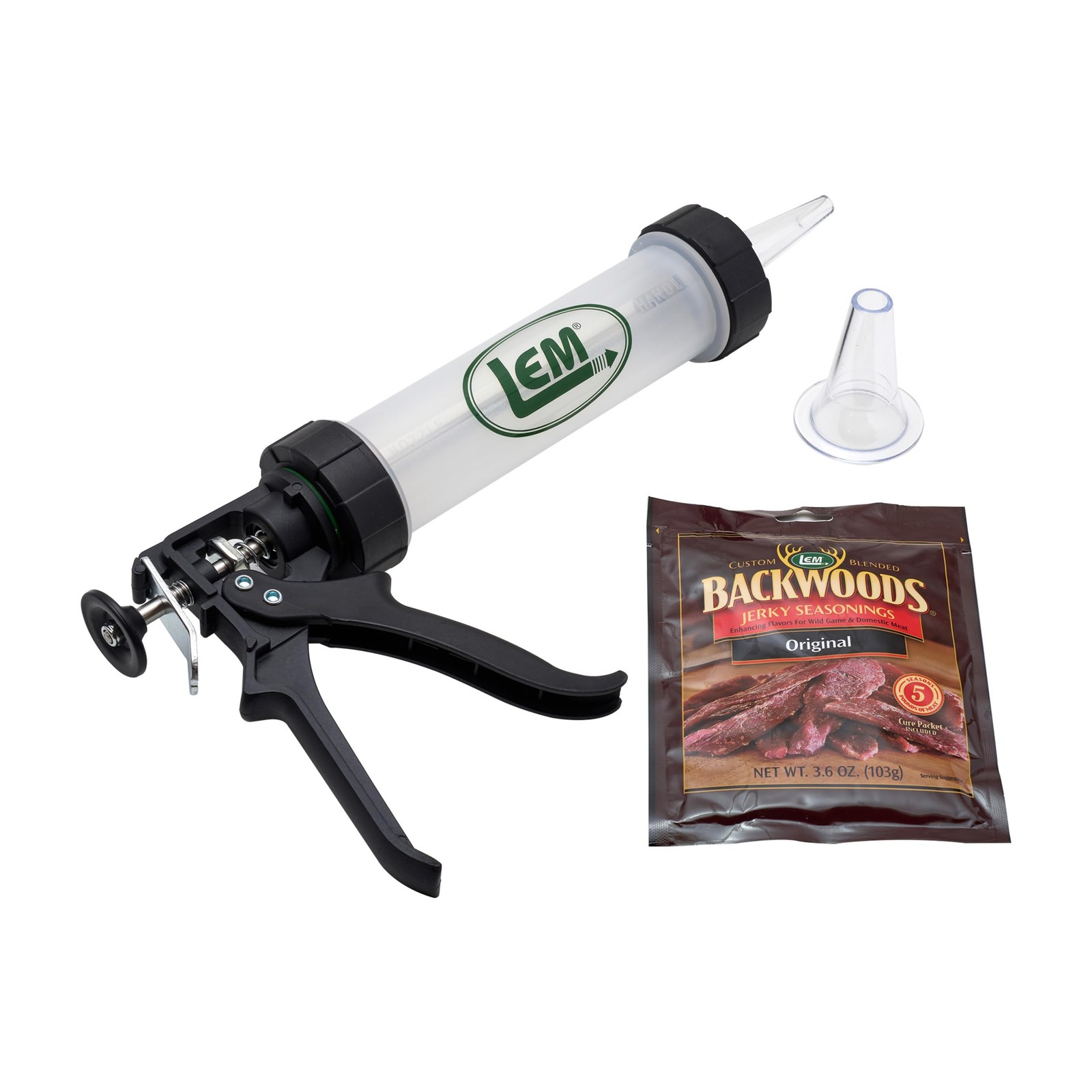 LEM Products Jerky Gun, Heavy-Duty Beef 12 Ounce (Pack of 1), silver