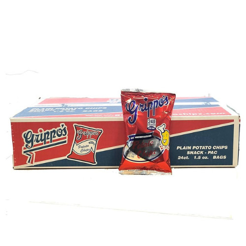 Grippo’s PLAIN Potato Chips 1.5 Oz Bags 24Ct Box – Free Shipping!