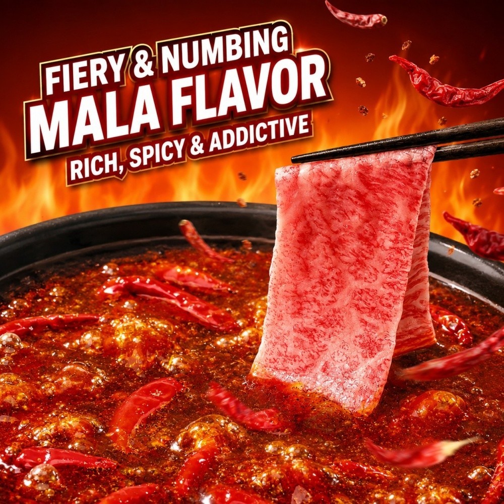 Rosdee Mala Hot Pot Soup Cubes 40g x 12 Boxes Sichuan Hotpot Broth 48Cubes Total
