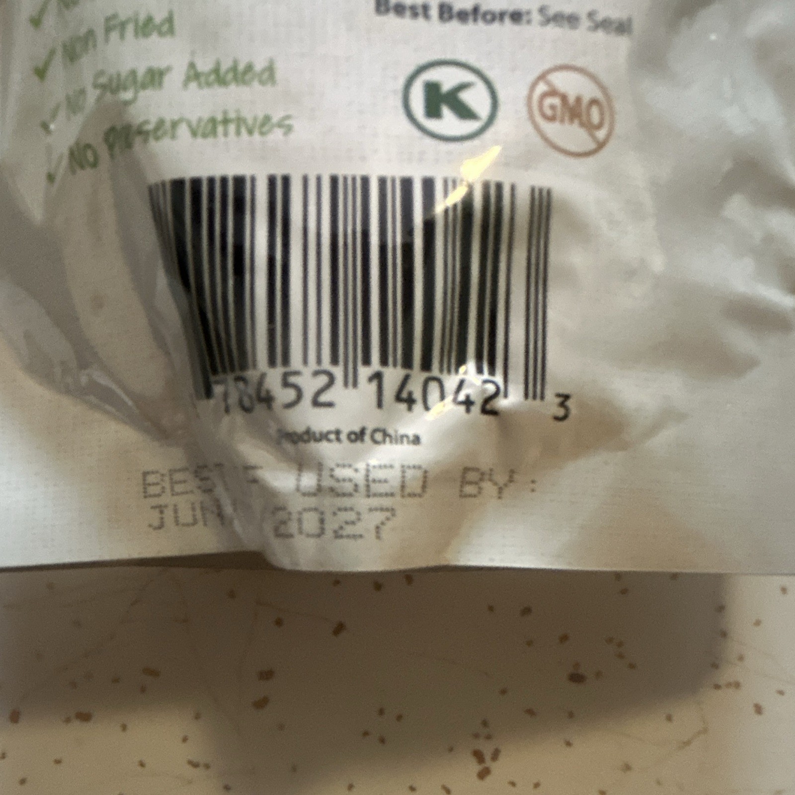 Big Green Freeze Dried Mango Slices 0.7 oz (20g) Non GMO No Sugar Added