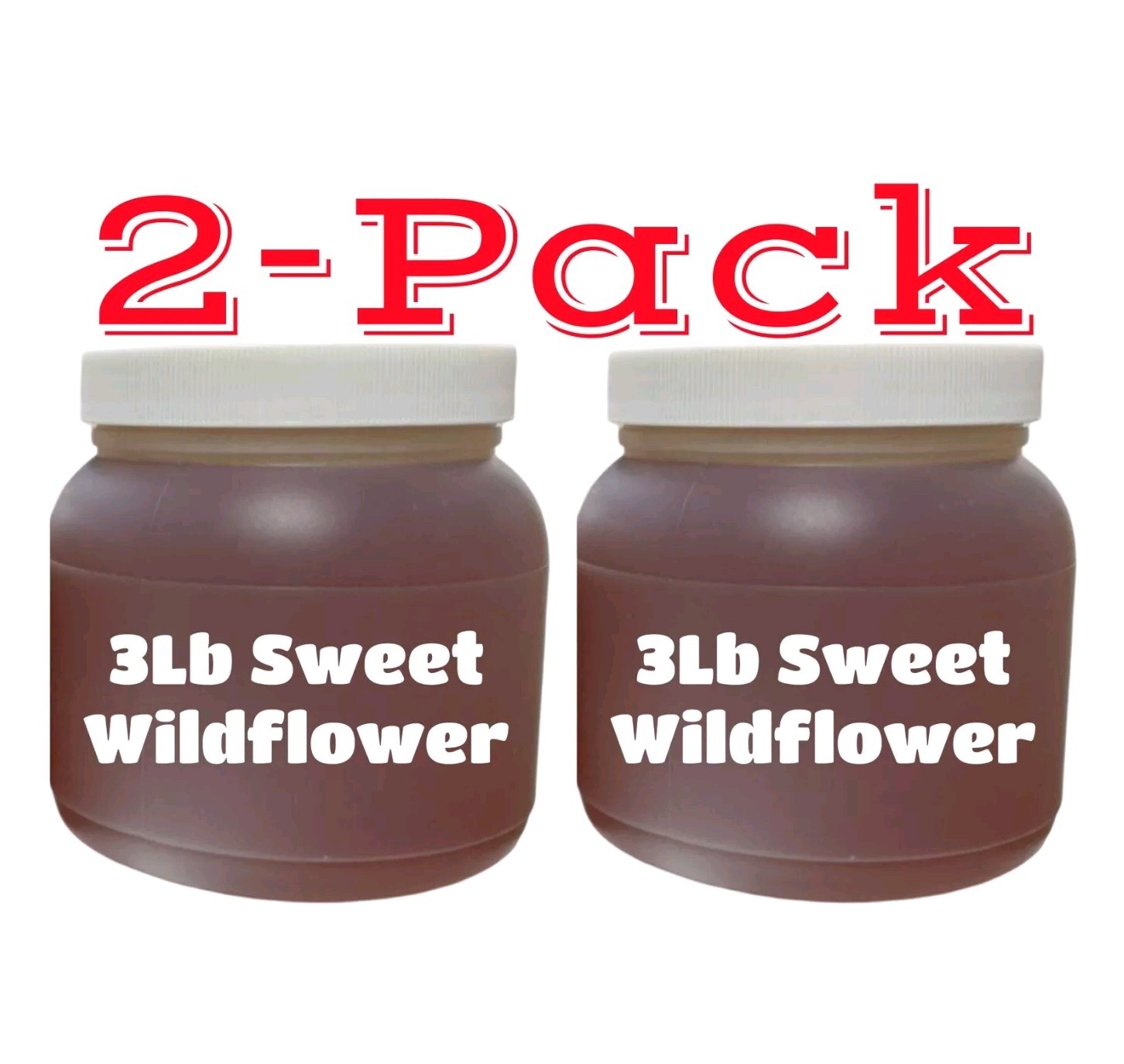 RAW HONEY 2 Pack WILDFLOWER 3 LB 1.36kg 48oz Each 100% PURE Delicious Unfiltered