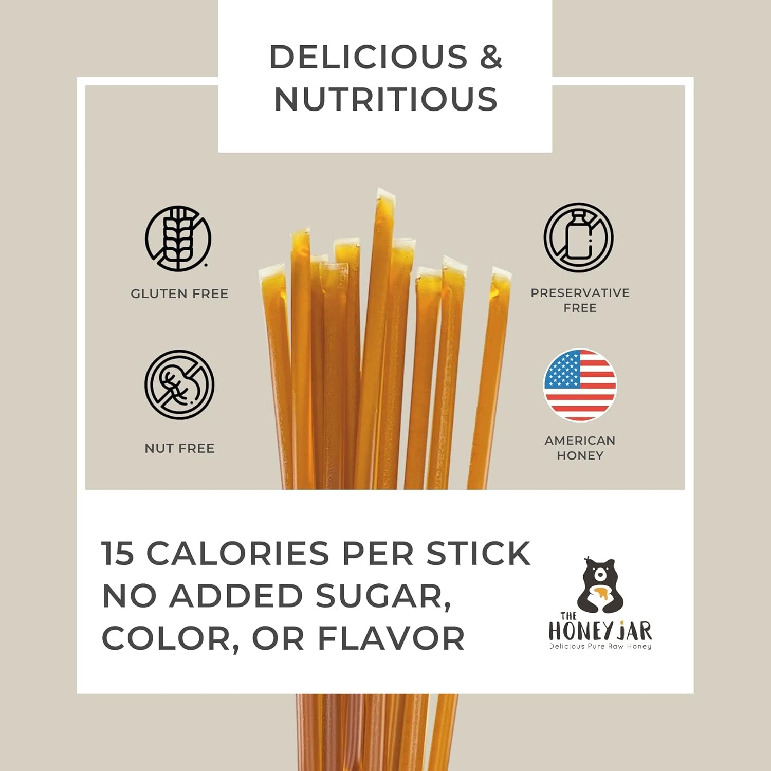 Organic Clover Honey Sticks – 50 Count Kosher Treats for Healthy Indulgence