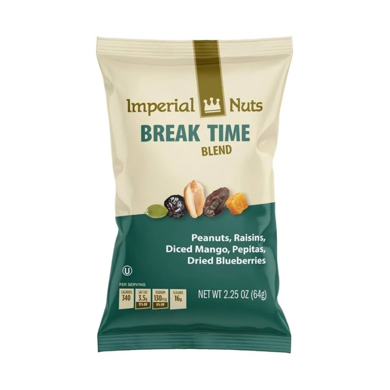 18x Imperial Nuts Break Time Blend New Sealed Bulk Variety Pack Lot 2.25oz