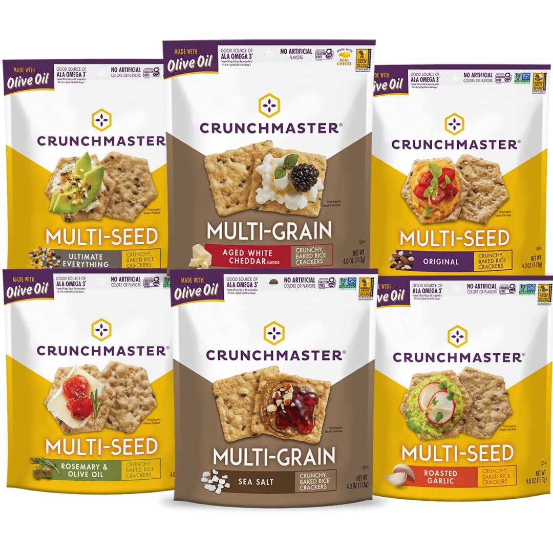 Crunchmaster Multiseed & Multigrain Crackers Variety Pack-6 Flavor Variety Pack