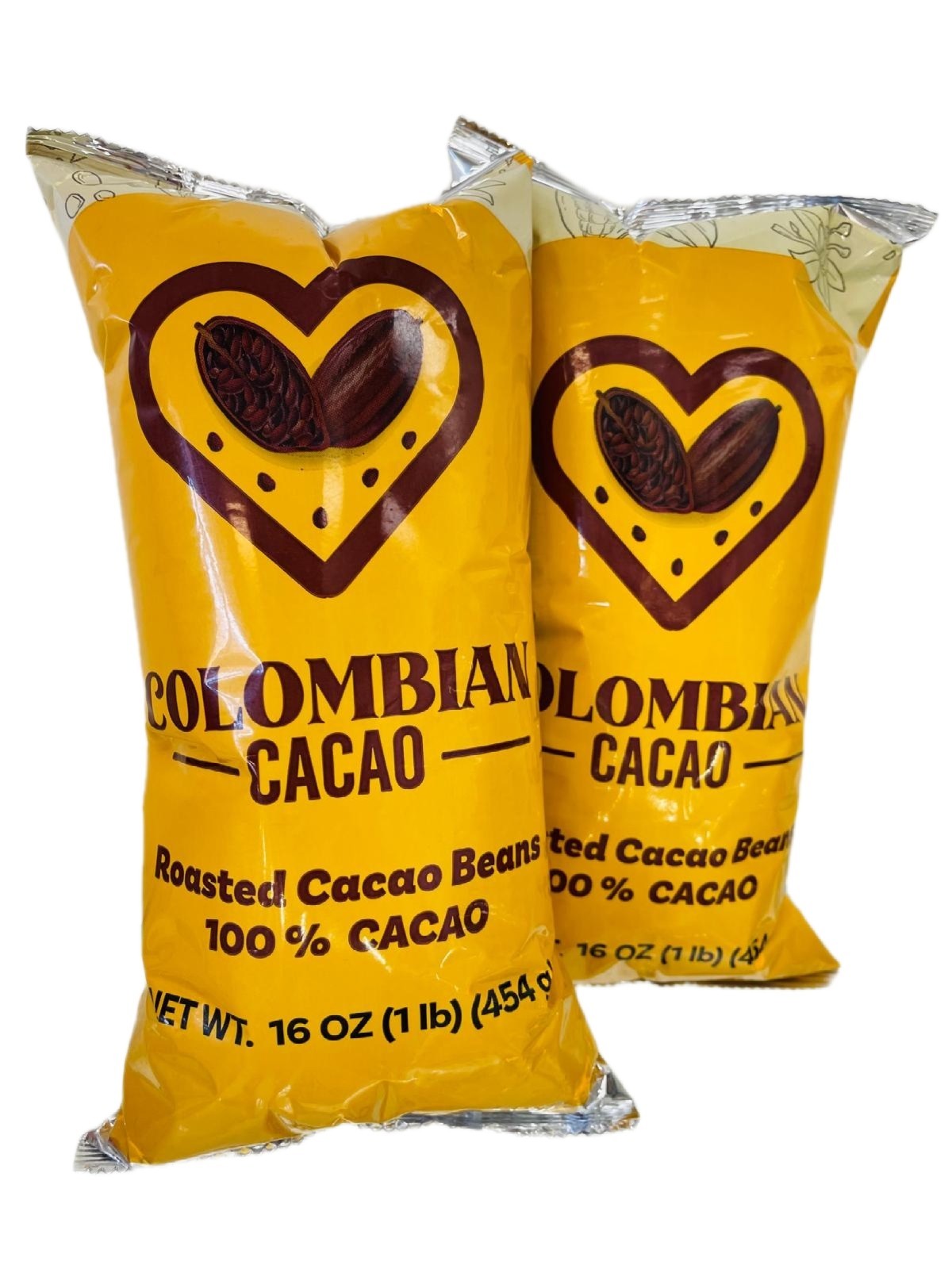 2 Pack Roasted Colombian Cacao Beans – 100% Natural, Single Origin (2 x 16 oz)