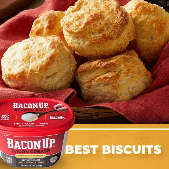 Bacon Up Bacon Grease 14 oz Tub, Fry, Cook, Bake, Griddle & Cast Iron Seasoning,