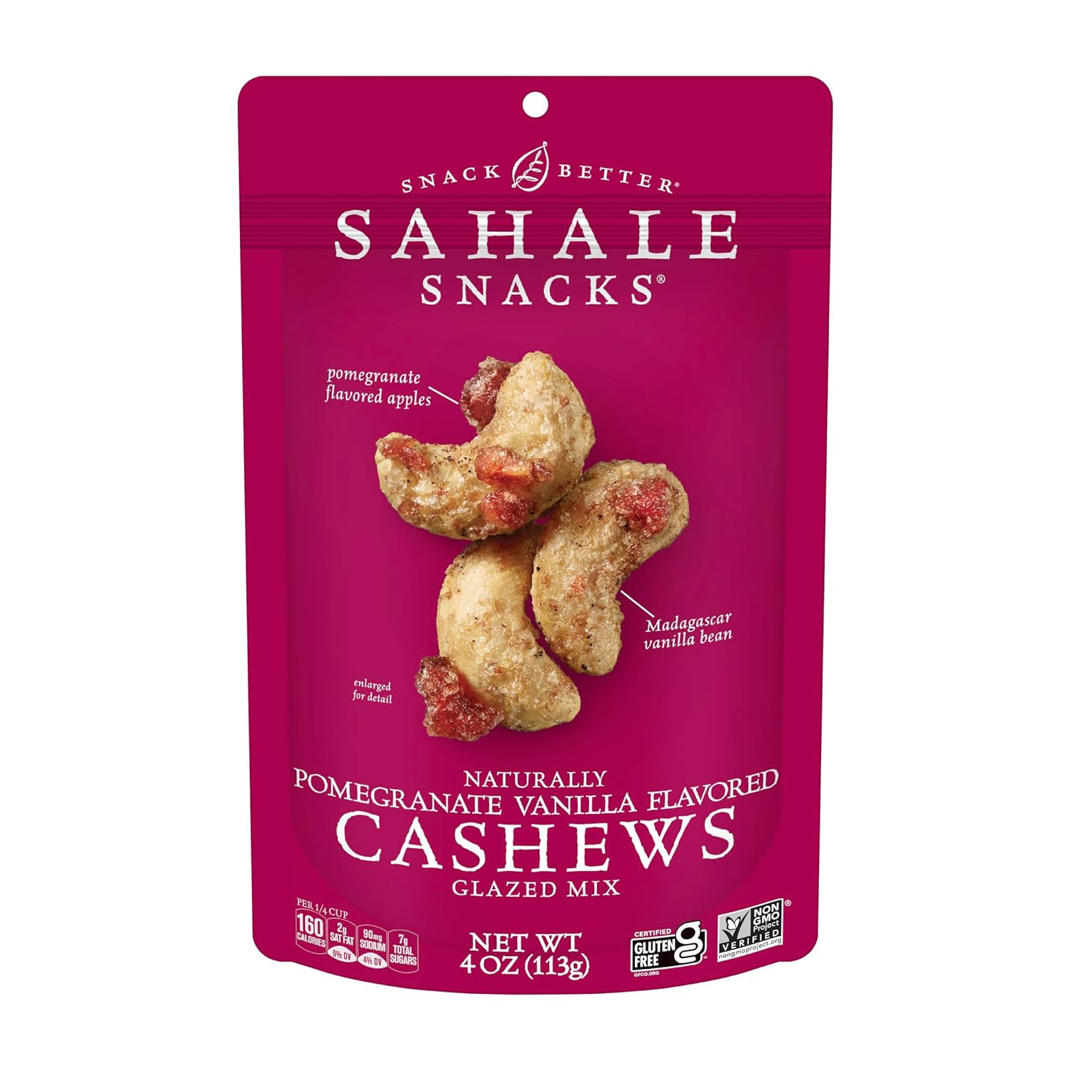 Sahale Snacks Pomegranate Vanilla Cashews Gourmet Glazed Nut Mix 6 Pack