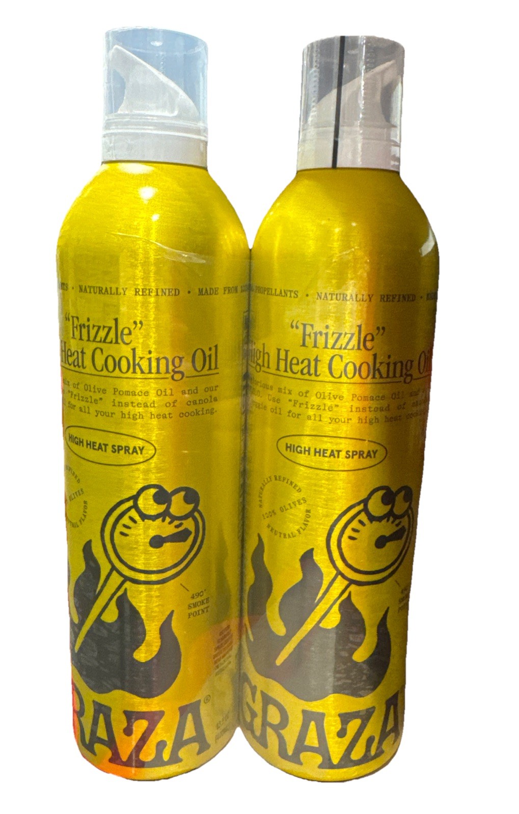 Graza Frizzle High Heat Cooking Oil Spray 2 Pack Olive Oil Non Stick (13.5 Oz)
