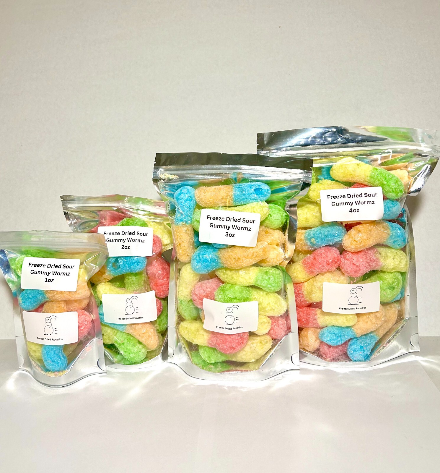 Freeze Dried Sour Gummy Wormz Candy Puffs *Pick Size* Made Fresh To Order