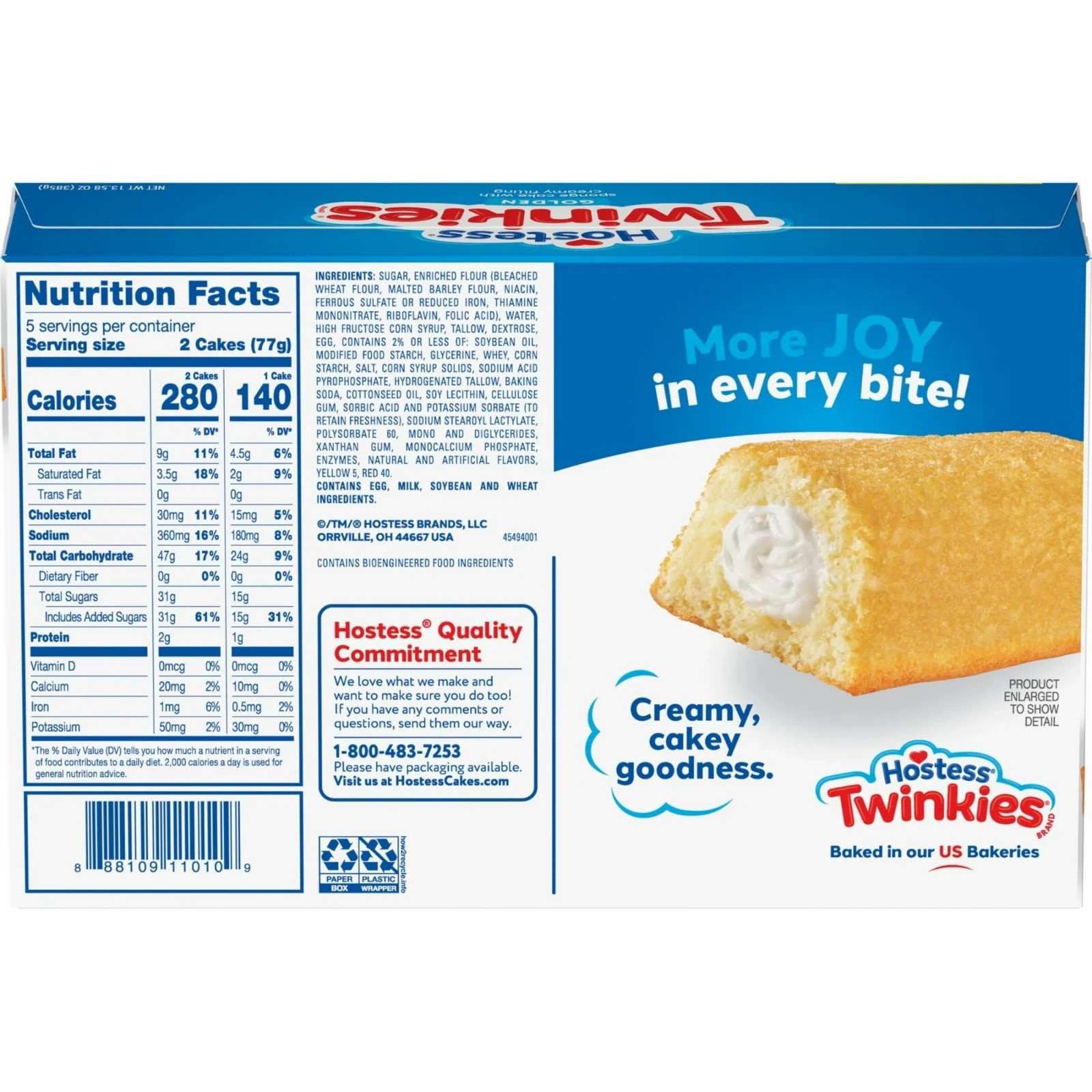 Hostess Twinkies Snack Golden Sponge Cake with Crème Filling, 13.58 oz 10 Count