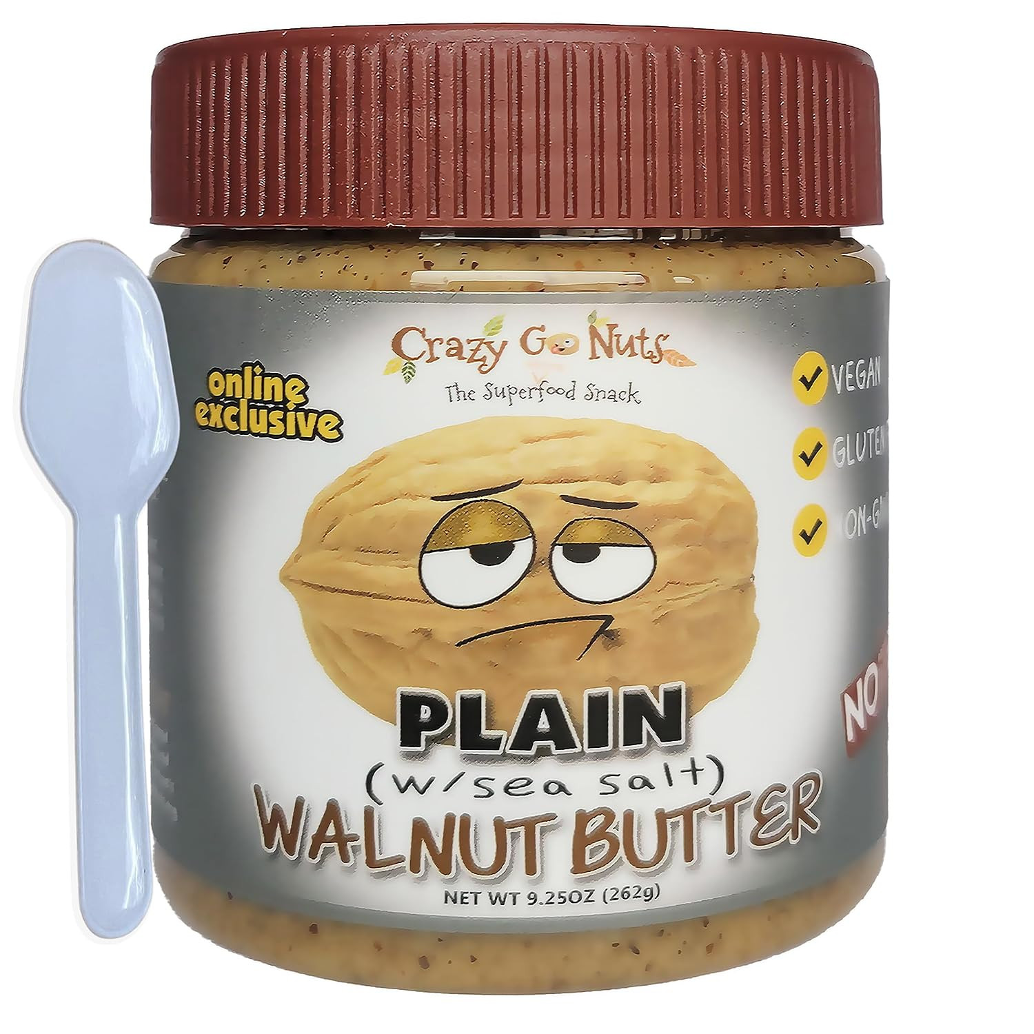 Crazy Go Nuts Walnut Butter Plain with Sea Salt – Walnut Spread, Keto, Vegan, Lo