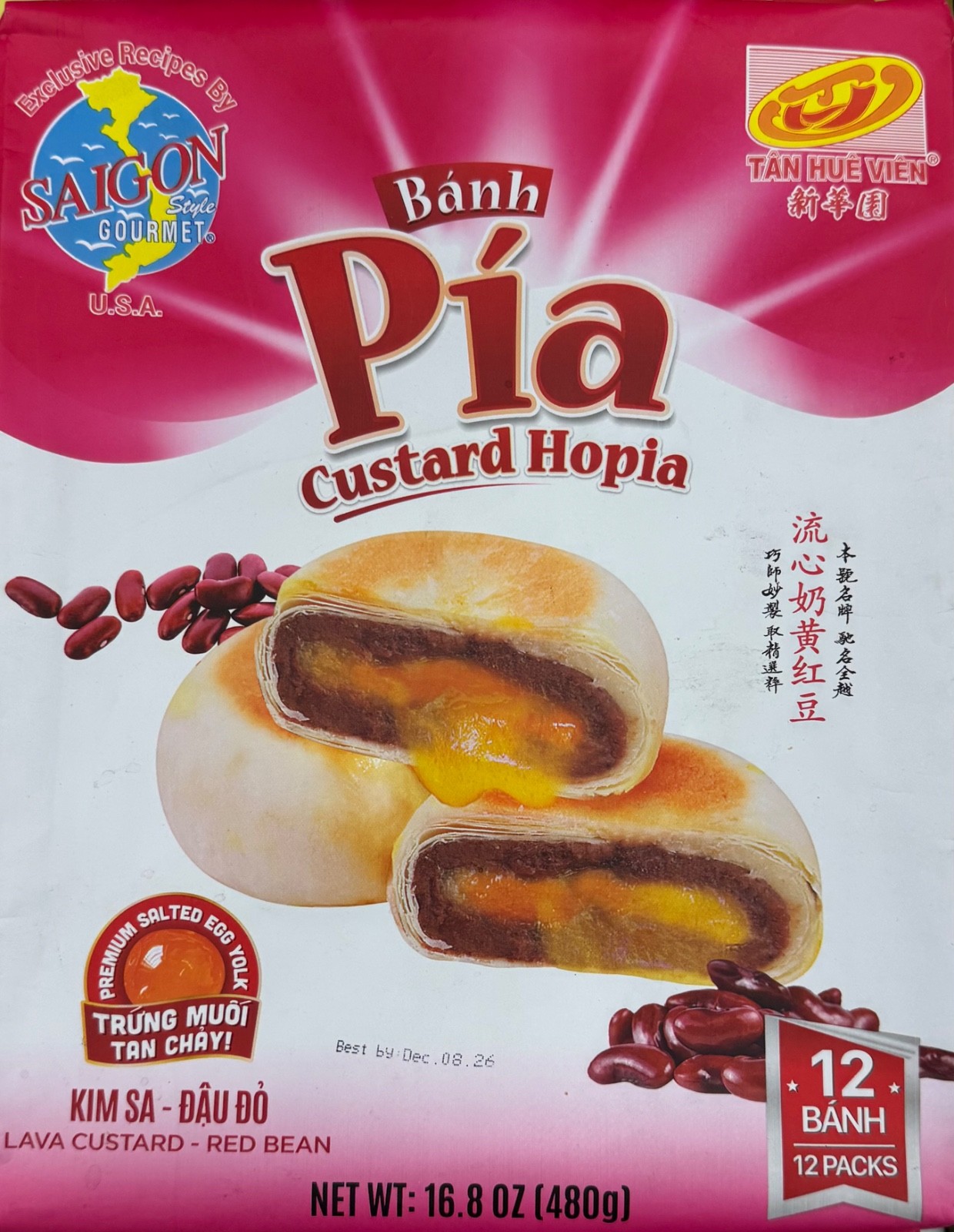 Banh Pia Custard Hopia with Salted Egg Yolk & Red Bean 16.8oz – Tan Hue Vien