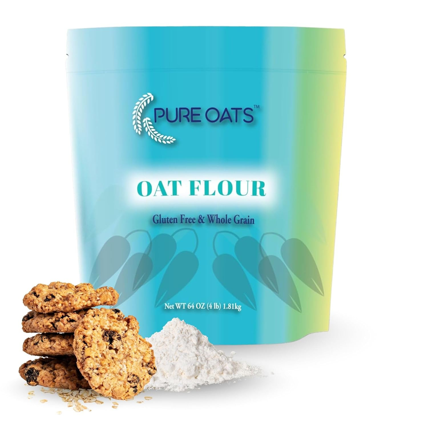 PureOats Gluten Free Oat Flour (4Lb Bag) 100% Whole Grain, Vegan, Allergen Free