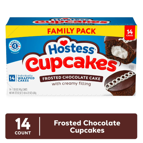 Hostess Cupcakes, Chocolate Snack Cakes, 22.22 oz Box (14 Count) Free Shipping
