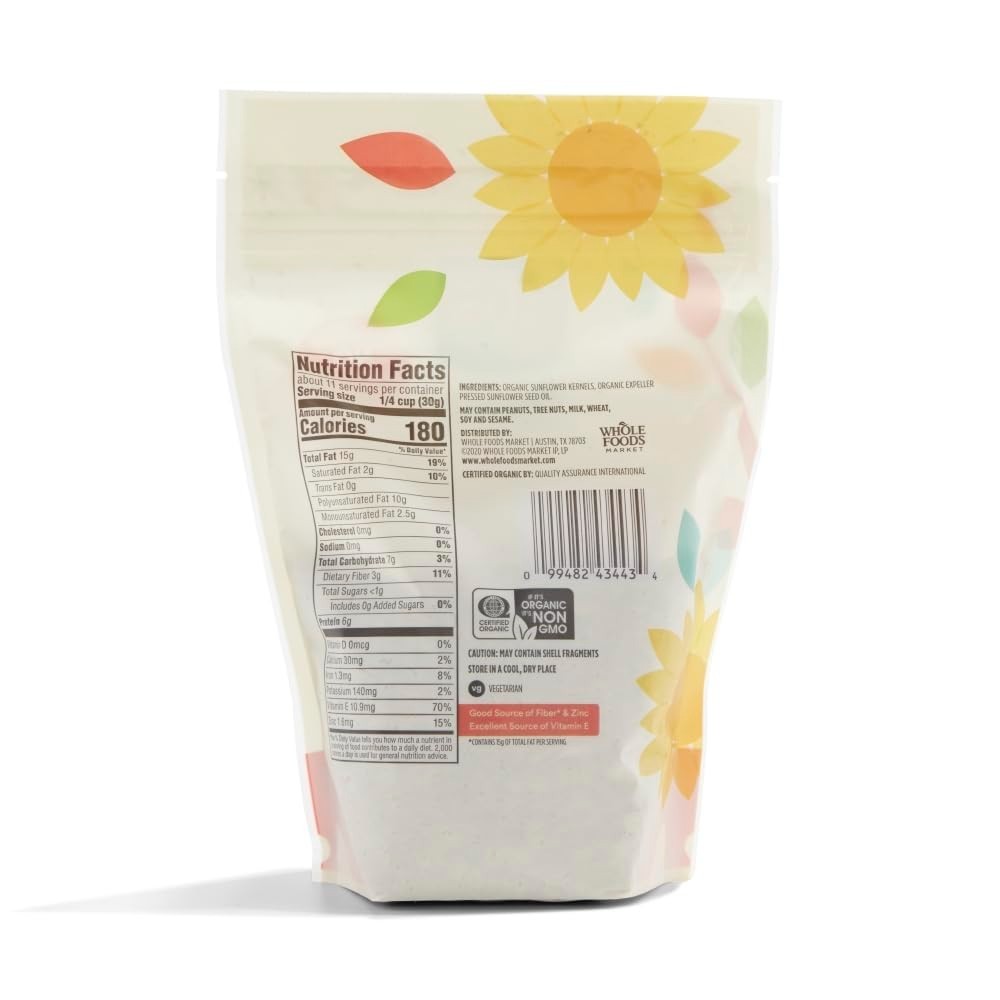 USDA Certified Organic Roasted Sunflower Kernels – Healthy Snack Option 12oz
