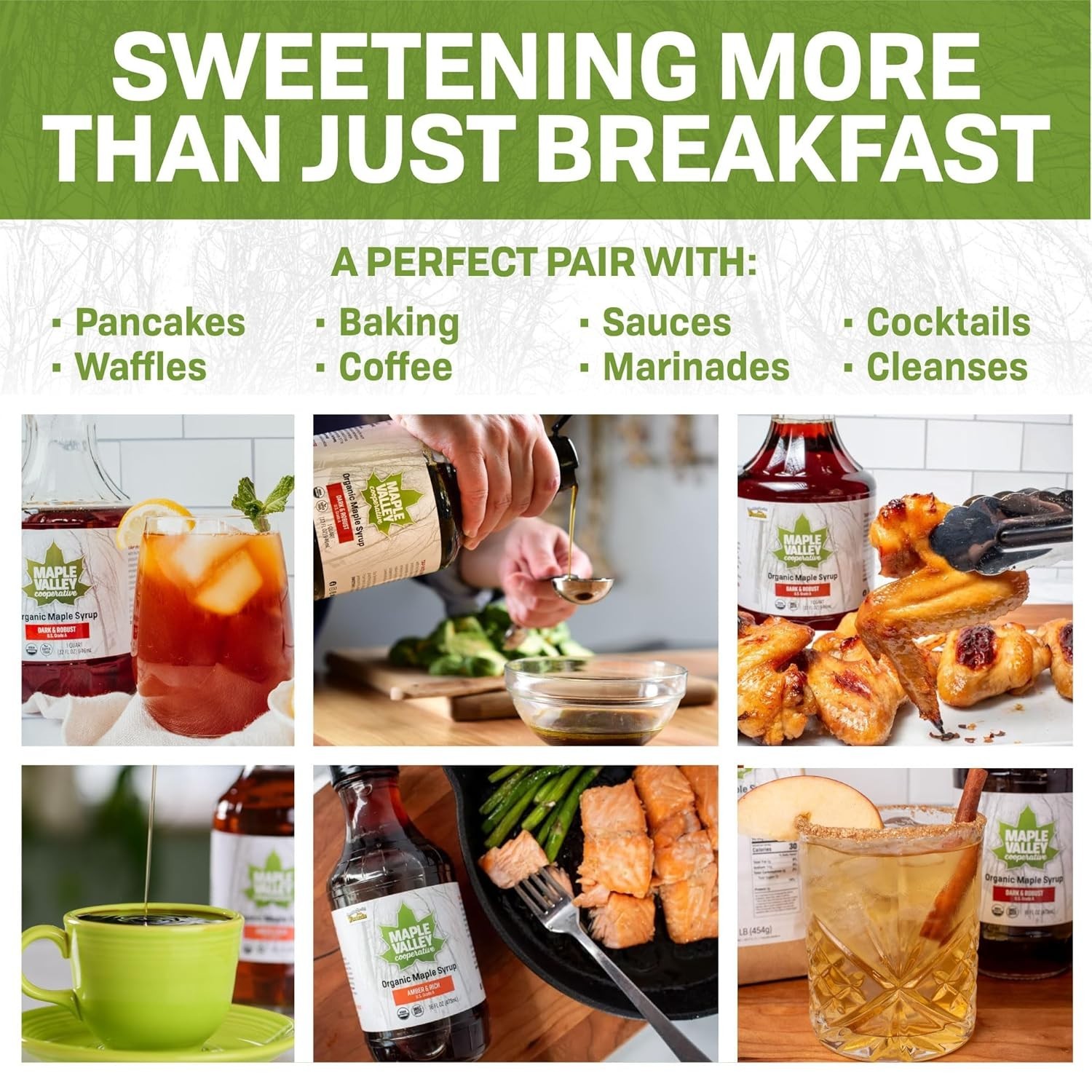 Maple Valley Organic Pure Maple Syrup, Dark & Robust Better Than Pancake Syrup,