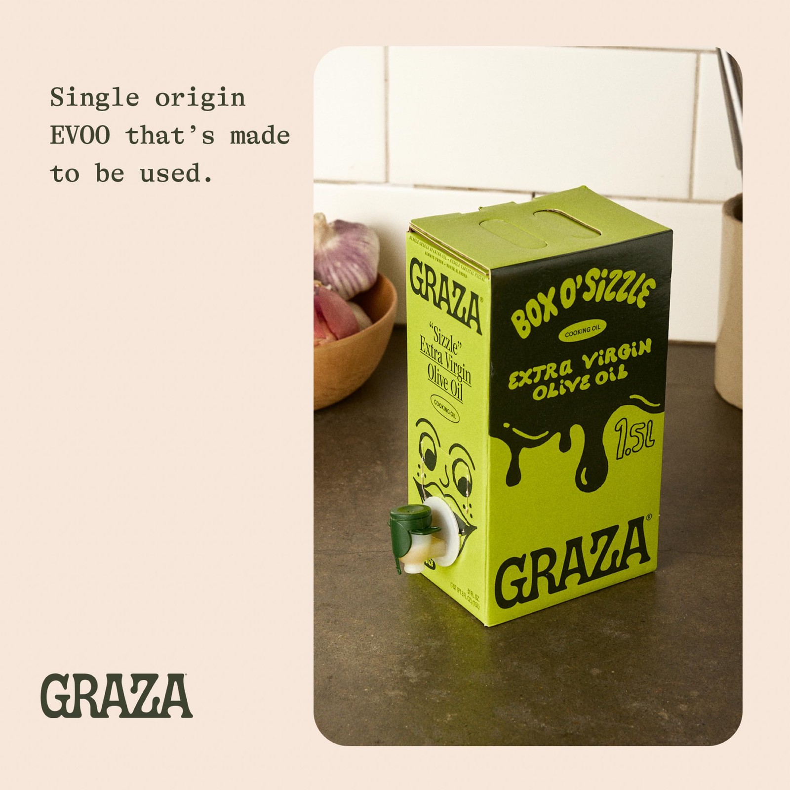 Graza Sizzle Extra Virgin Olive Oil, Cooking Oil – High 1.5 Liter (Pack of 1)