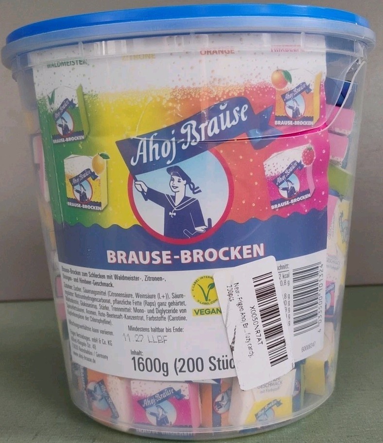 Frigeo Ahoj Brause Brocken Fizzy Candy 200pc Exp 11/2027 Damaged Tub