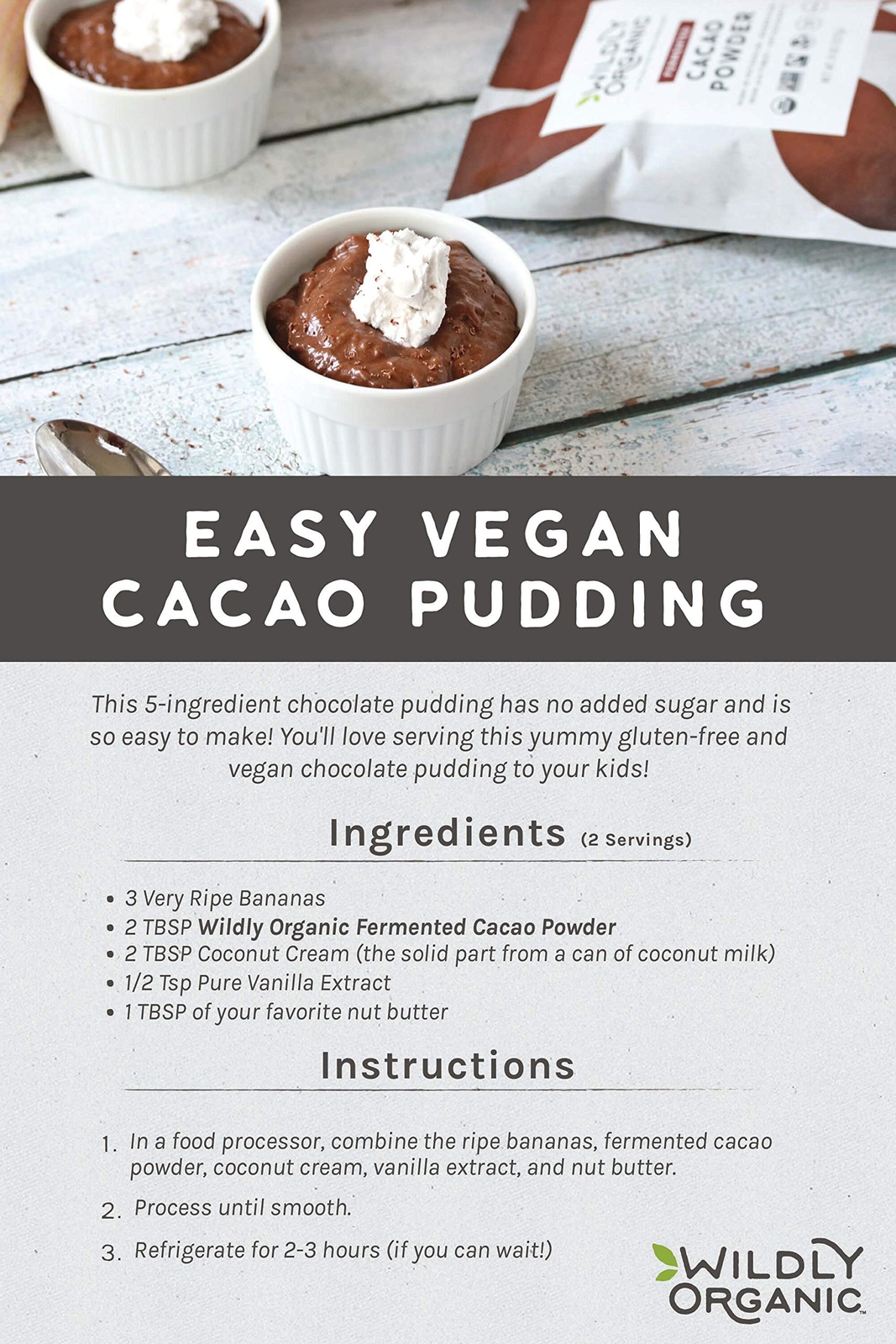 Premium Organic Raw Cacao Powder 8 Ounce Fair Trade Non GMO Gluten Free