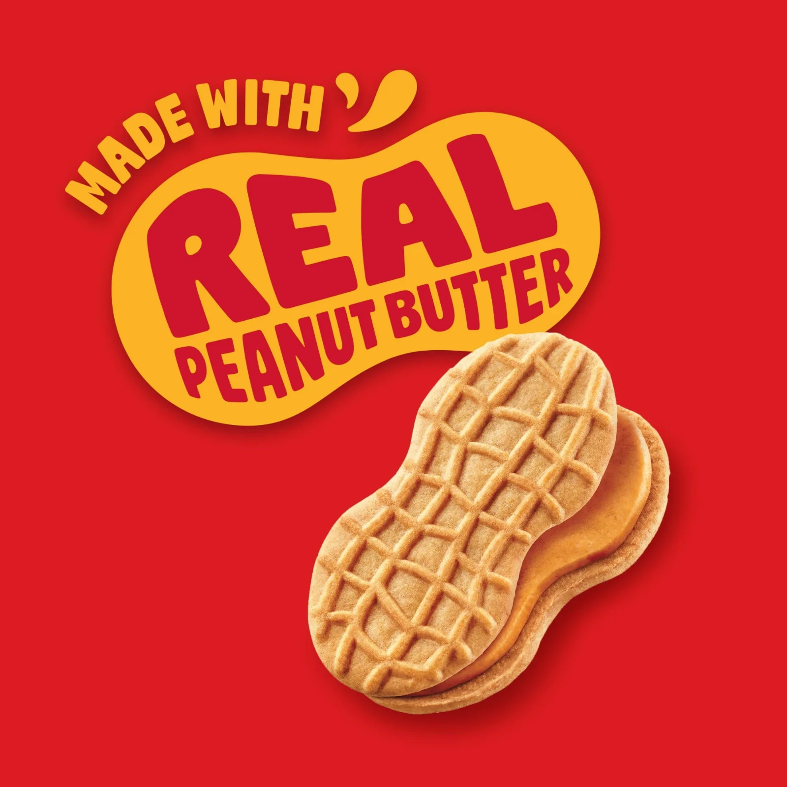NUTTER BUTTER Peanut Butter Sandwich Cookies, Family Size, 16 oz..