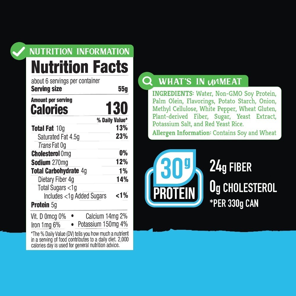 Canned Luncheon Meat Style Vegan Plant-Based 11.6oz 4 Pack Non-Perishable Pantry