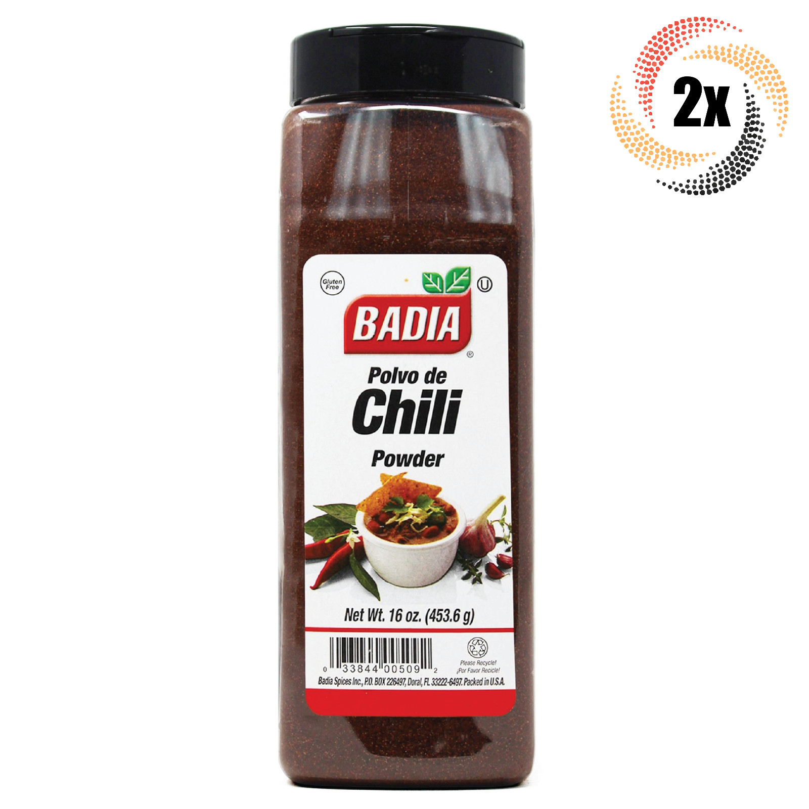 2x Pints Badia Chili Powder Seasoning | 16oz | Gluten Free! | Polve De