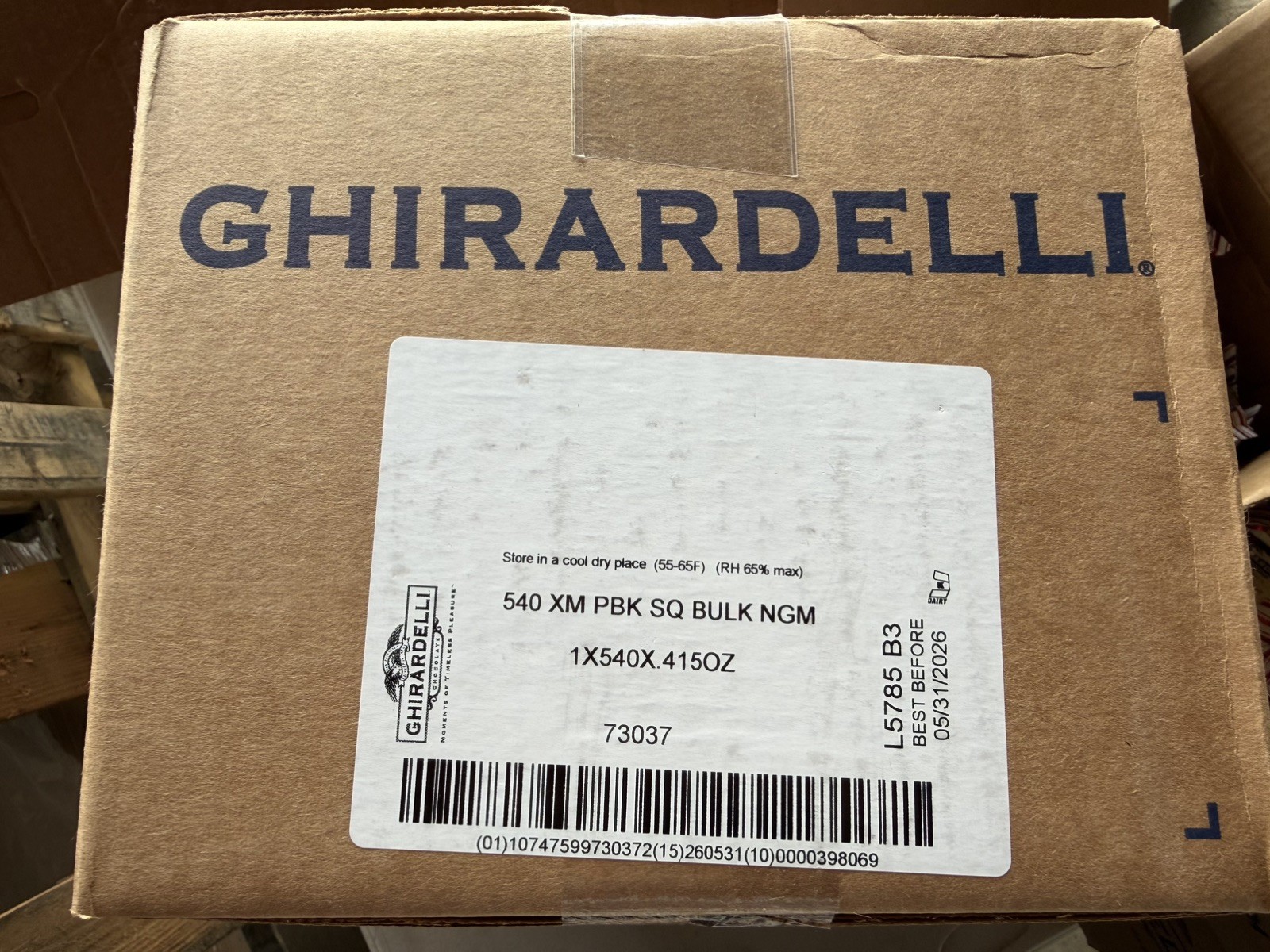 Ghirardelli PEPPERMINT BARK Milk Chocolate Squares-540 Pcs Bulk PLEASE READ