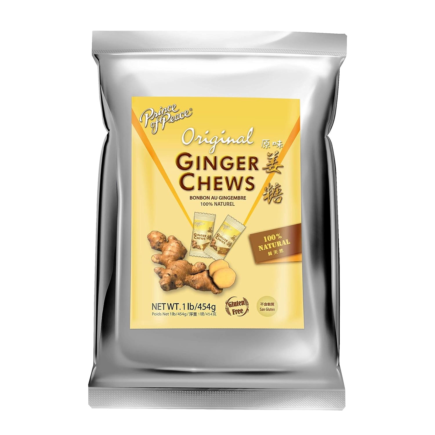 Prince of Peace Ginger Chews with Mango, 1 lb. – Candied Ginger – Mango Candy