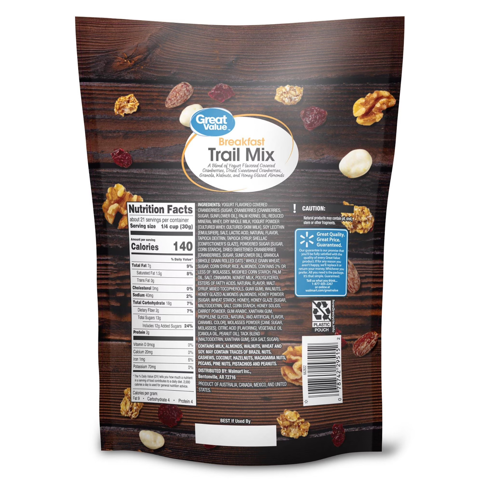 Great Value Breakfast Blend Trail Mix – 22 oz Pack…