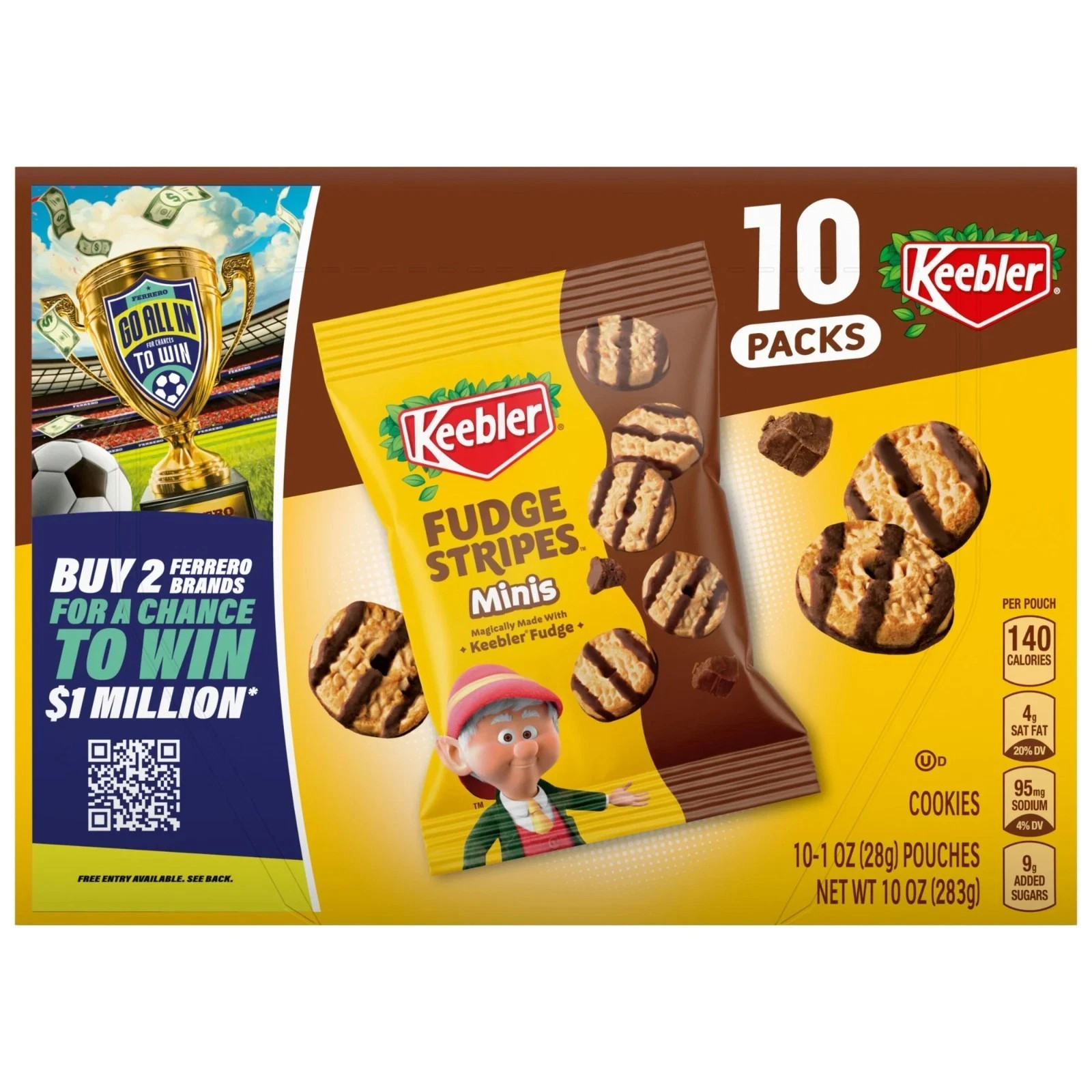 Keebler Fudge Stripes Minis, Original Shortbread Cookies,fast shipping