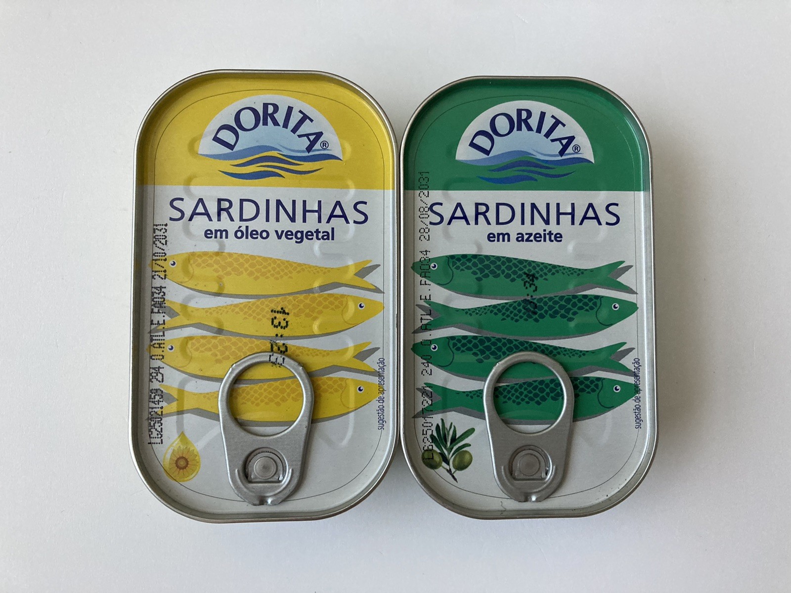 2 Doritas Portugal Sardines In Olive & Sunflower Oil Can Set Lot 08/2031
