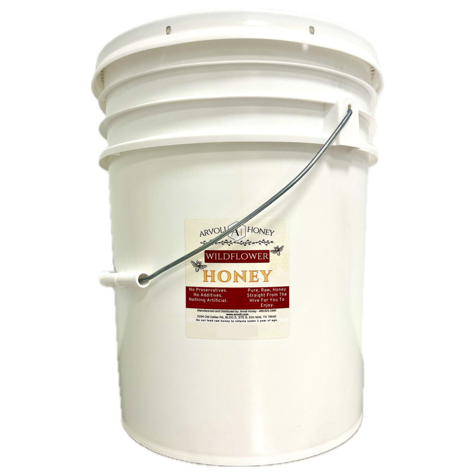 Bulk Raw & Unfiltered Wildflower Honey – 5 GALLONS of HONEY (60 lbs) BULK HONEY