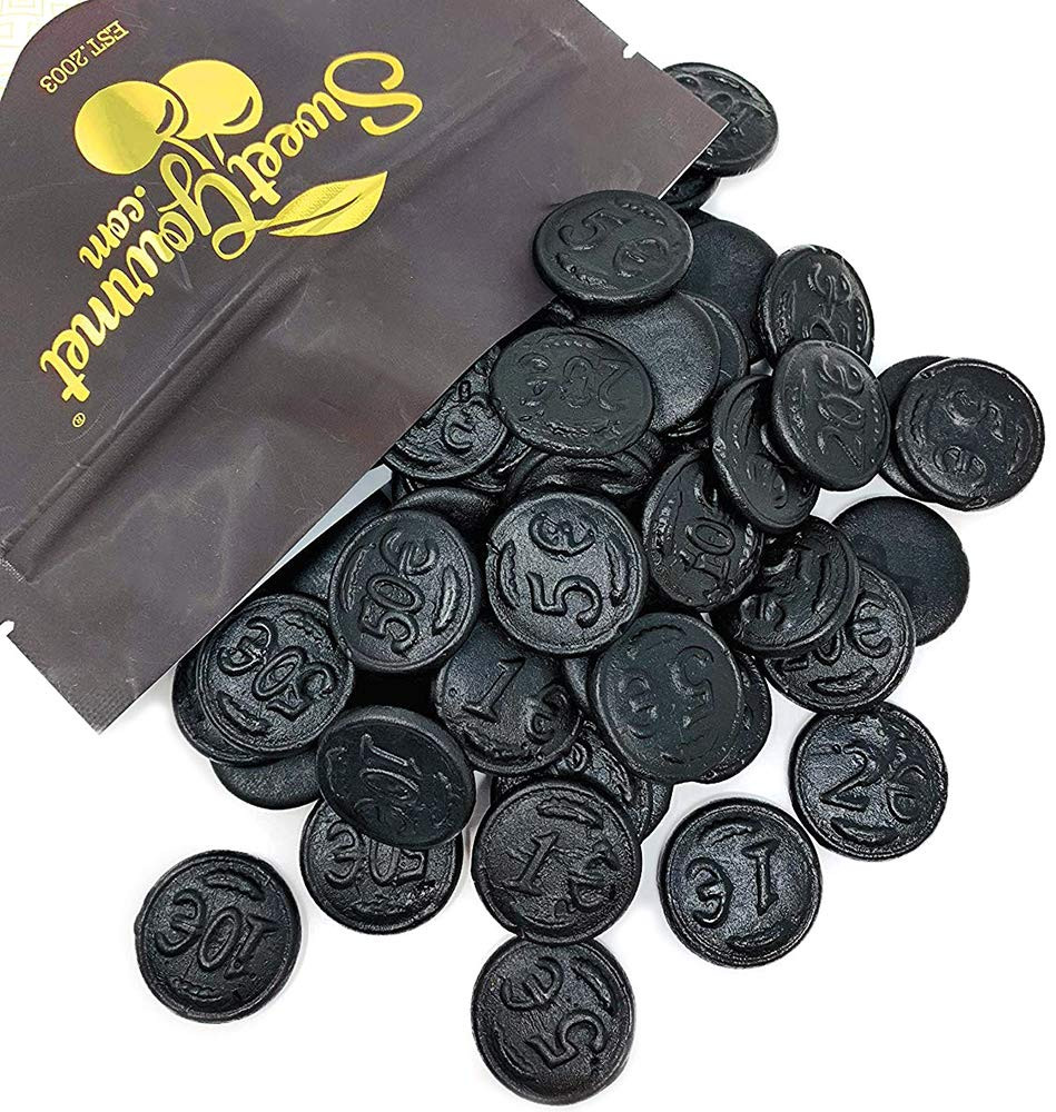 Premium Dutch Licorice, Salted Licorice Coins, Imported Bulk Candy, 1 Pound