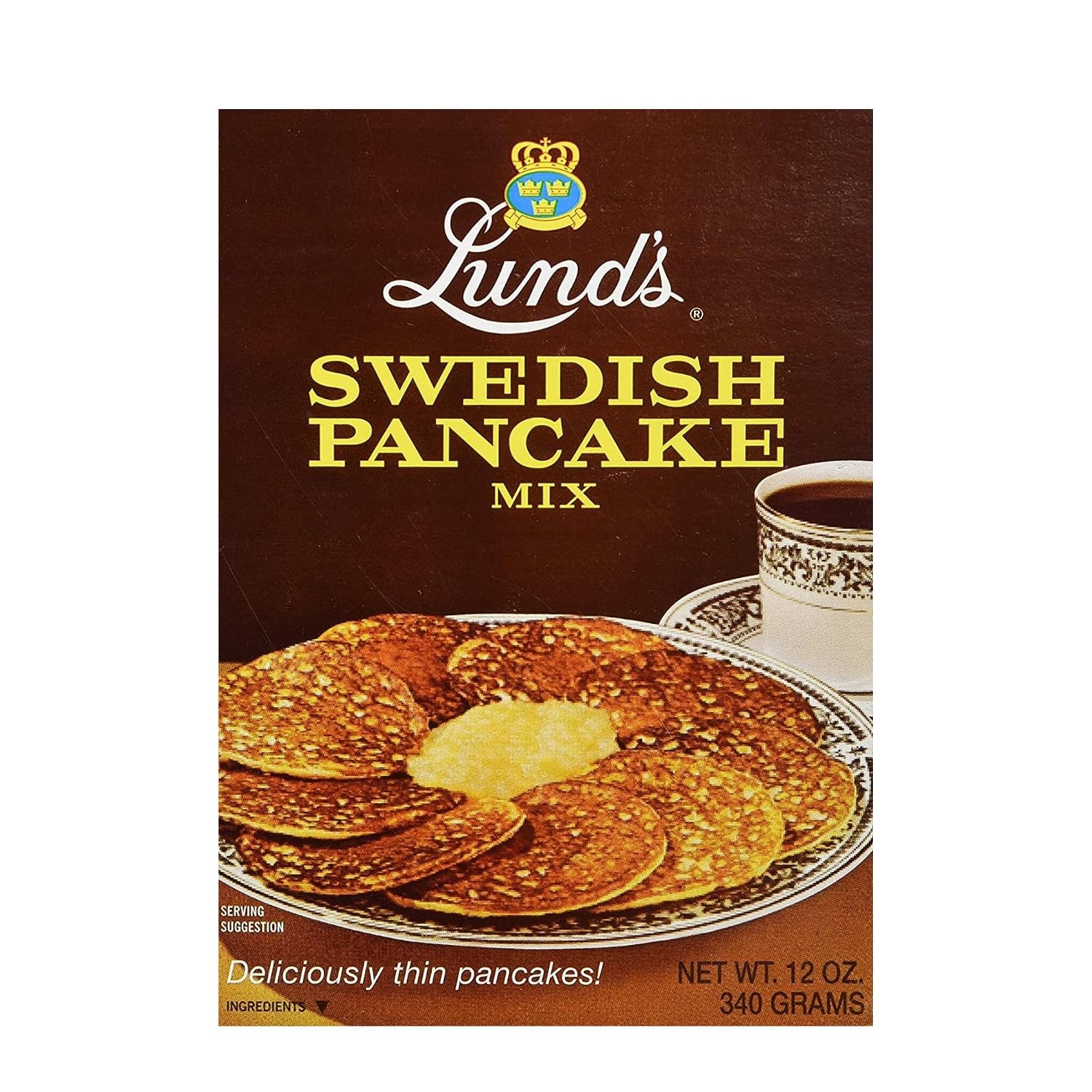Lund’s Swedish Pancake Mix, Deliciously Thin & Light Pancakes, 12 oz, Traditiona