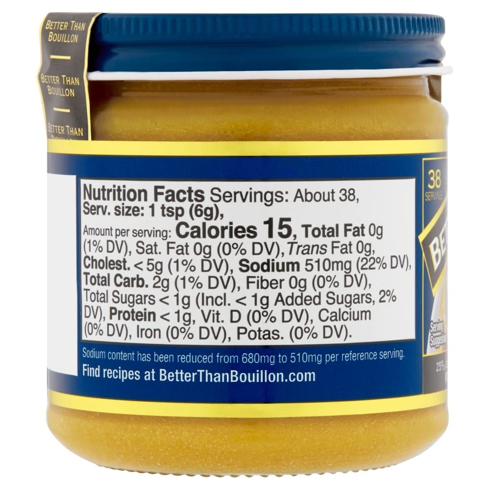Better Than Bouillon Reduced Sodium Roasted Chicken Base, 8 oz Jar Single Unit