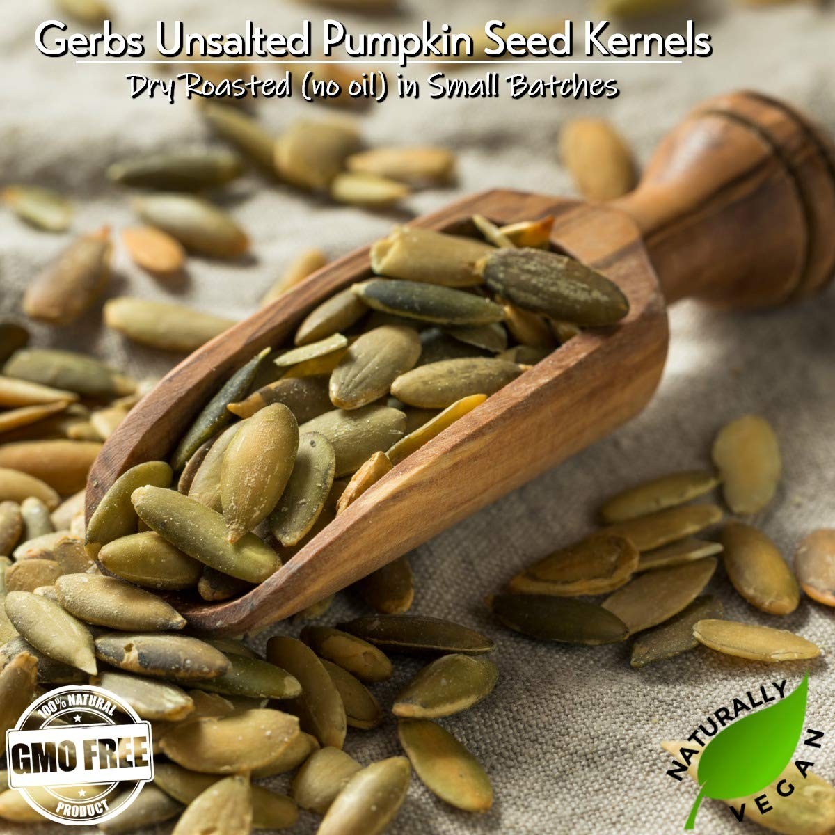 GERBS Unsalted Pumpkin Seed Kernels 2 LBS|Top 14 Allergy Free Food |Use in sa…