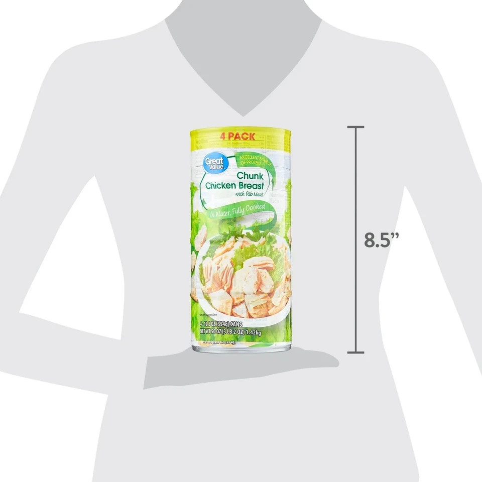 Great Value Chunk Chicken Breast, 12.5 Ounce Can (4 Pack)