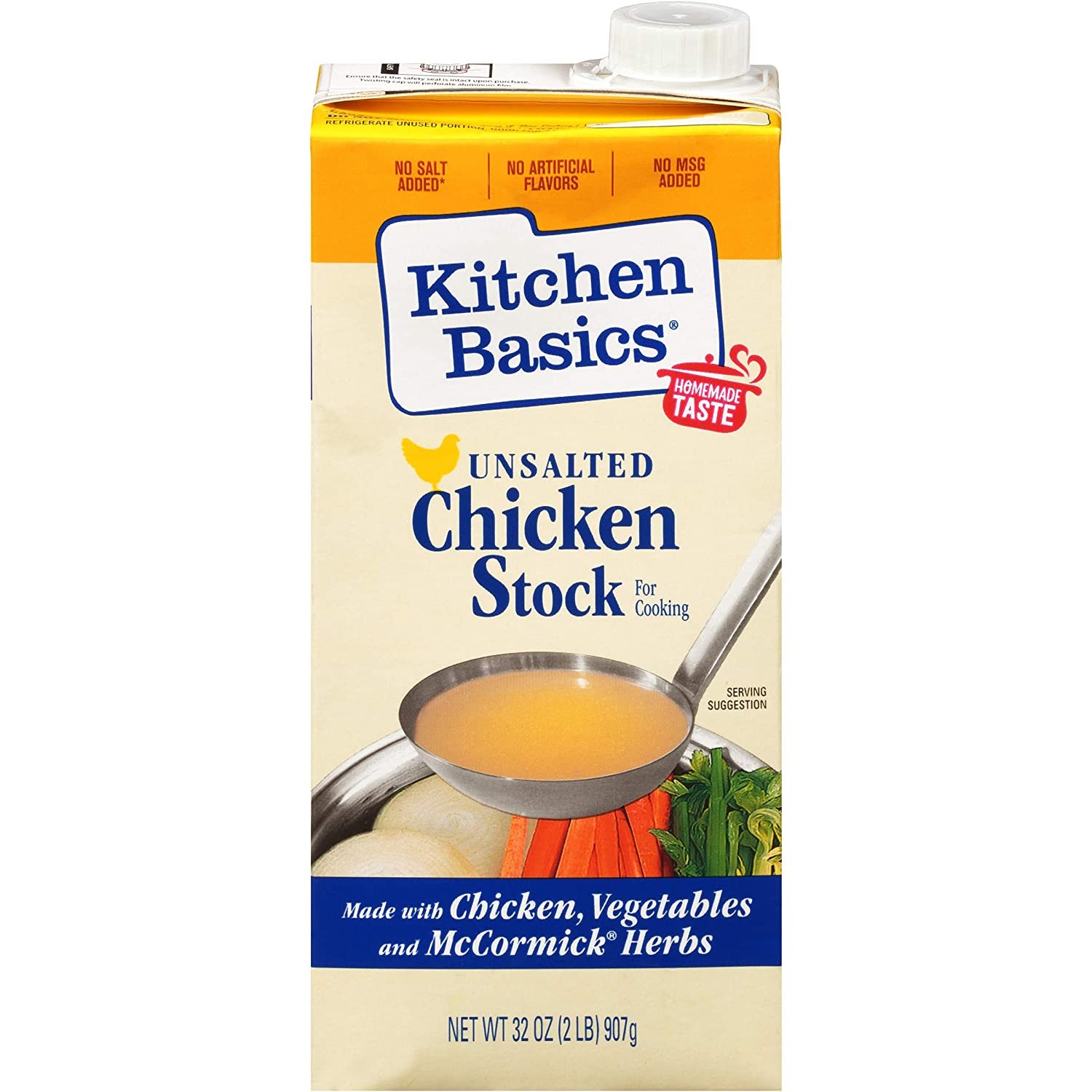 Kitchen Basics UnSalted Stock, Chicken, 32 Ounce