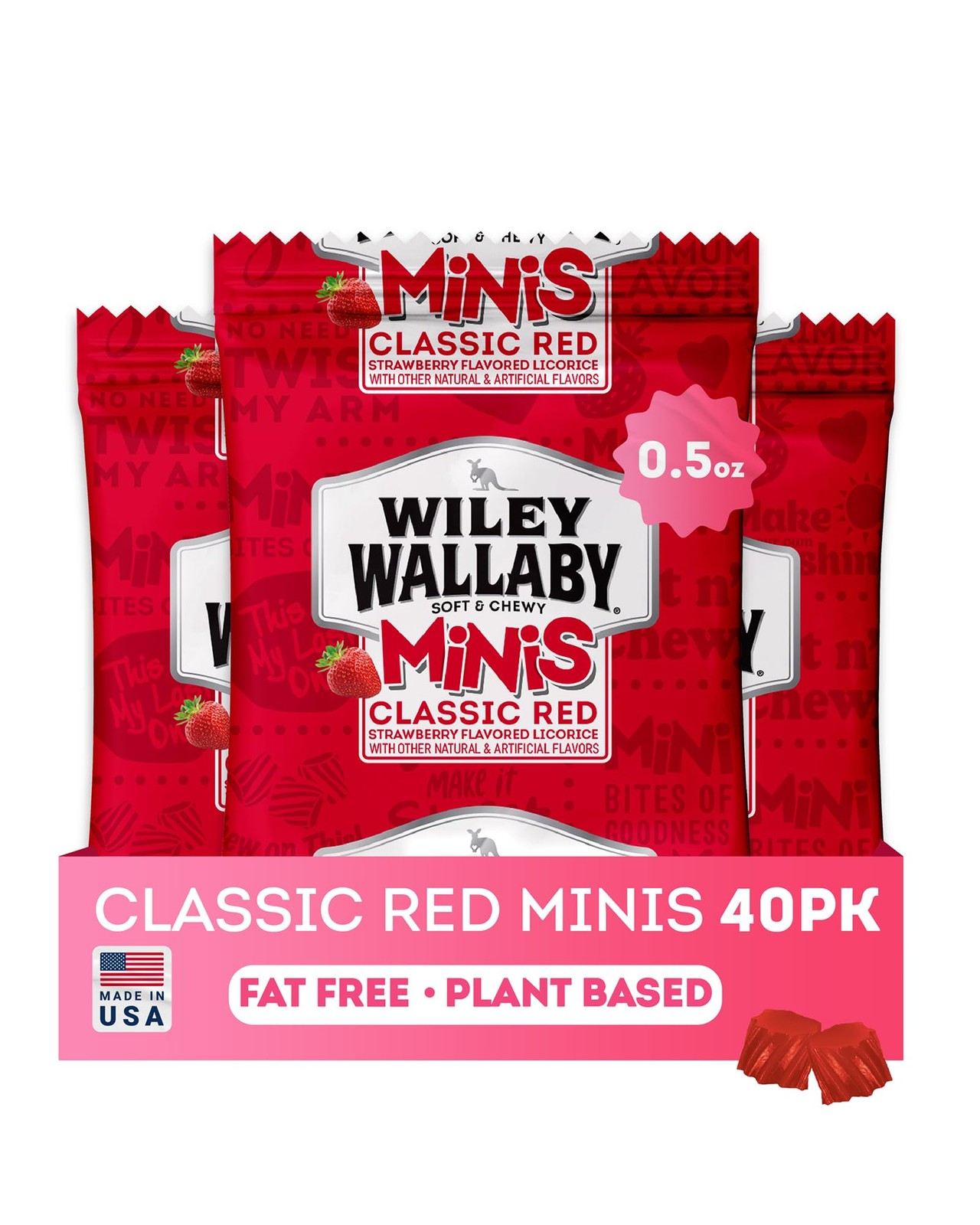 Mini Licorice Bites 0.5 Ounce Strawberry Soft Chewy – Perfect On-the-Go Snack