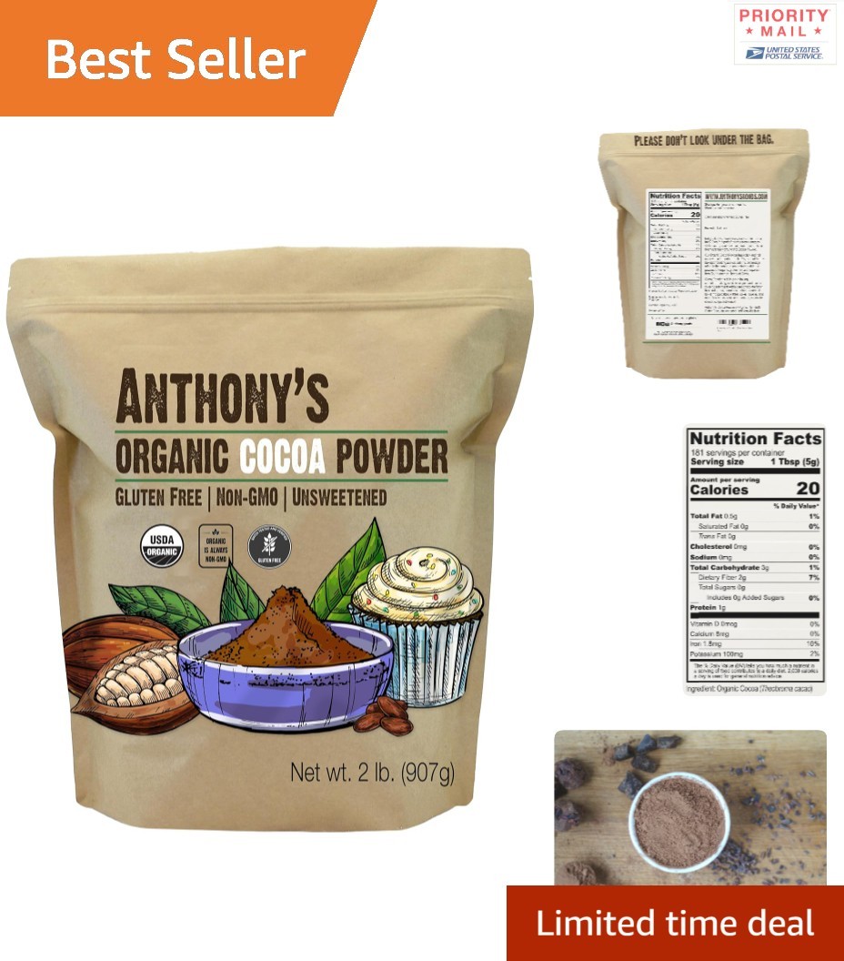 2 kg Organic Cocoa Powder Gluten Free Non GMO Unsweetened for Baking and Cooking