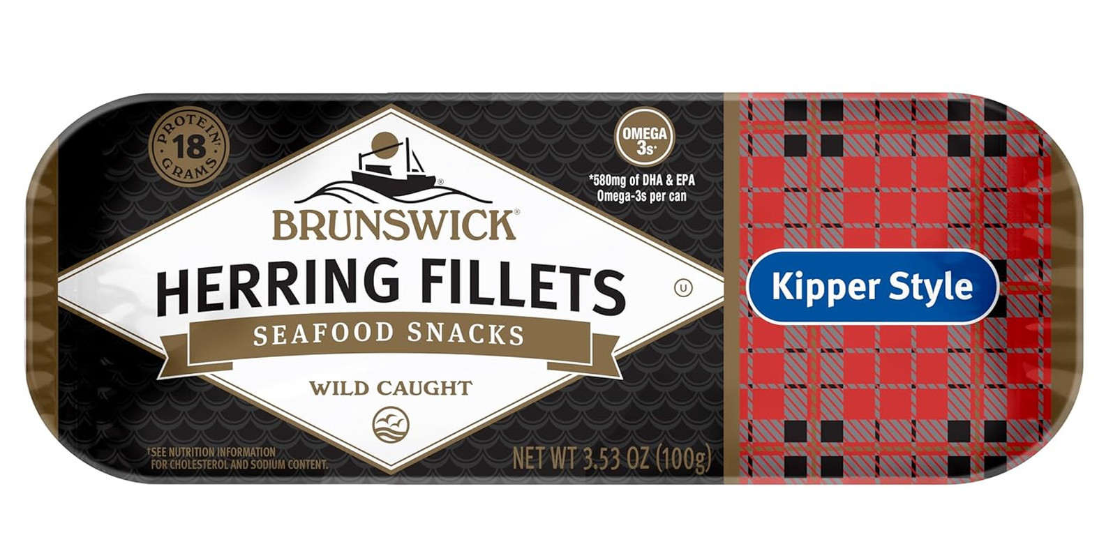 Golden Smoked Herring Fillets, 12-Pack, 18g Protein, 3.25 Oz Can