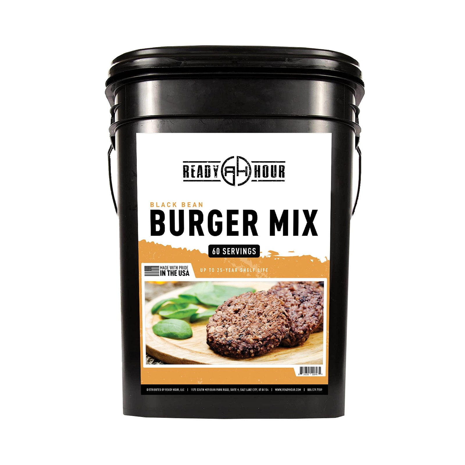 Ready Hour, Black Bean Burger Mix, Real Non-Perishable Recipe, 5.34 pounds