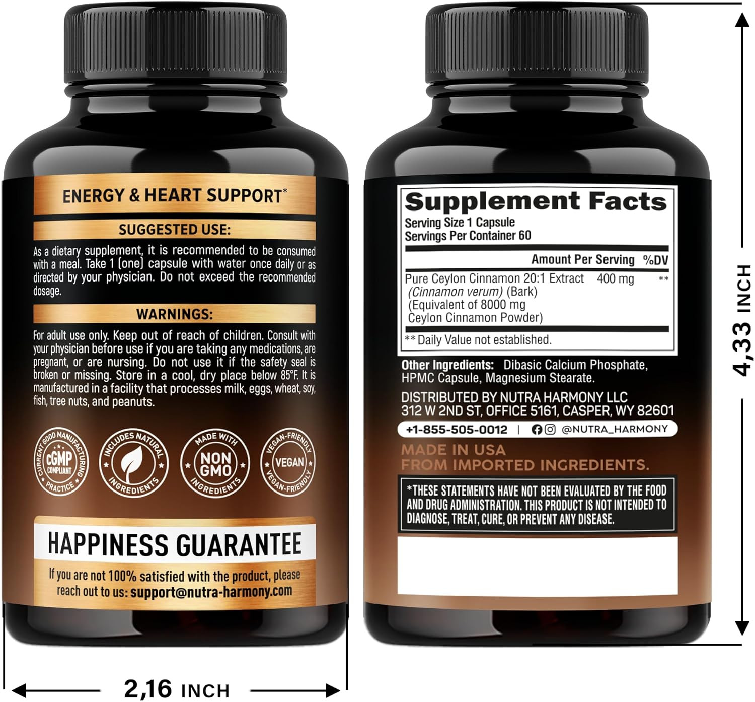 Ceylon Cinnamon Capsules & Multivitamins for Men Daily Supplement Duo