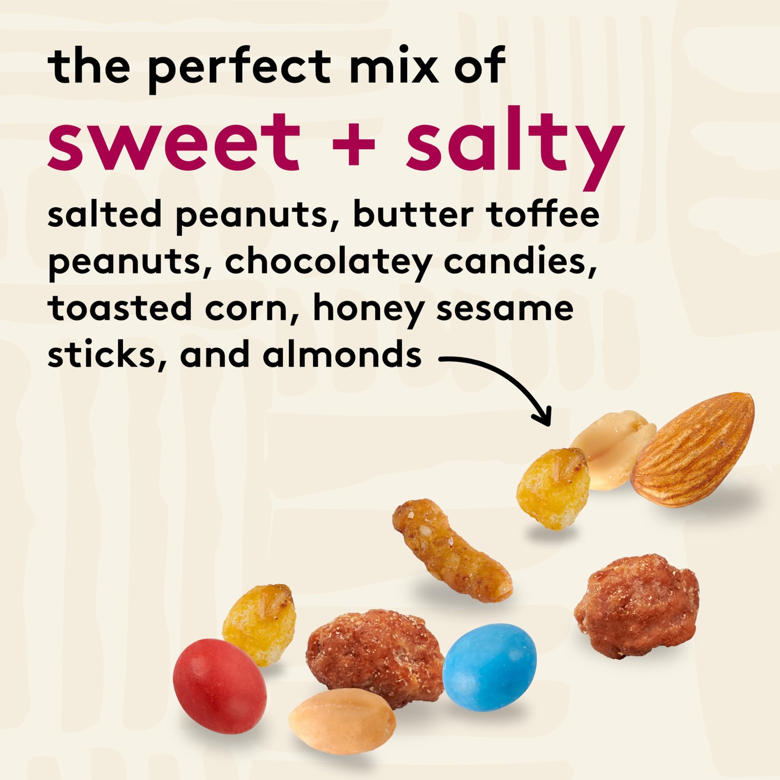 Sweet and Salty Trail Mix with Peanuts, Butter Toffee Peanuts, Chocolatey Can…