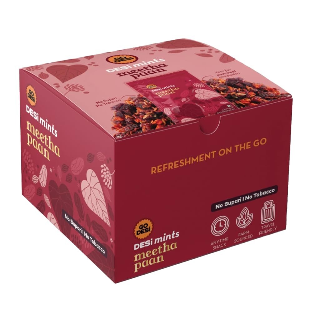 Meetha Paan Refreshing Mouthfreshener, Mukhwas, Box of 40 Sachets