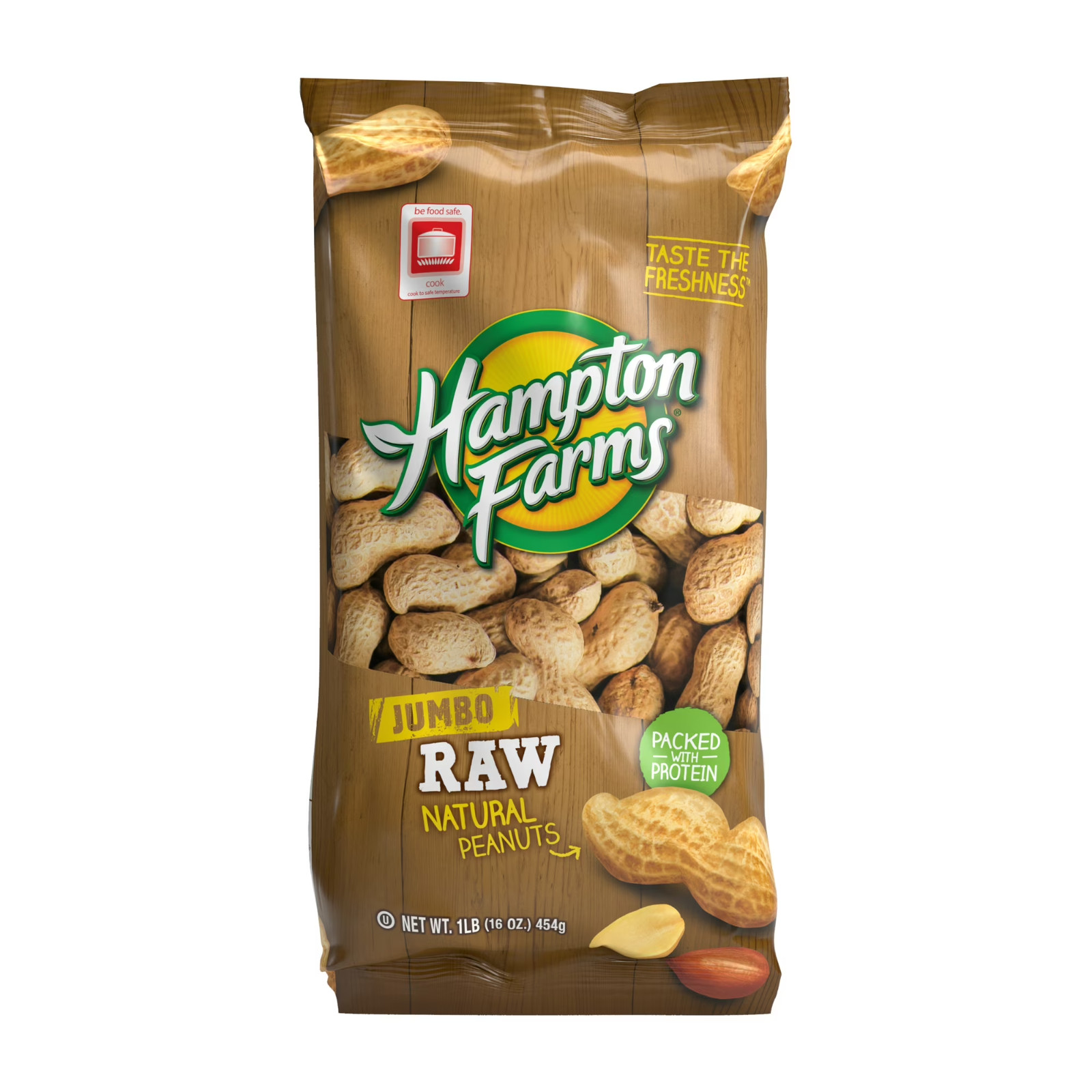 (2 pack) Hampton Farms Raw In-Shell Peanut Bag, 16 oz