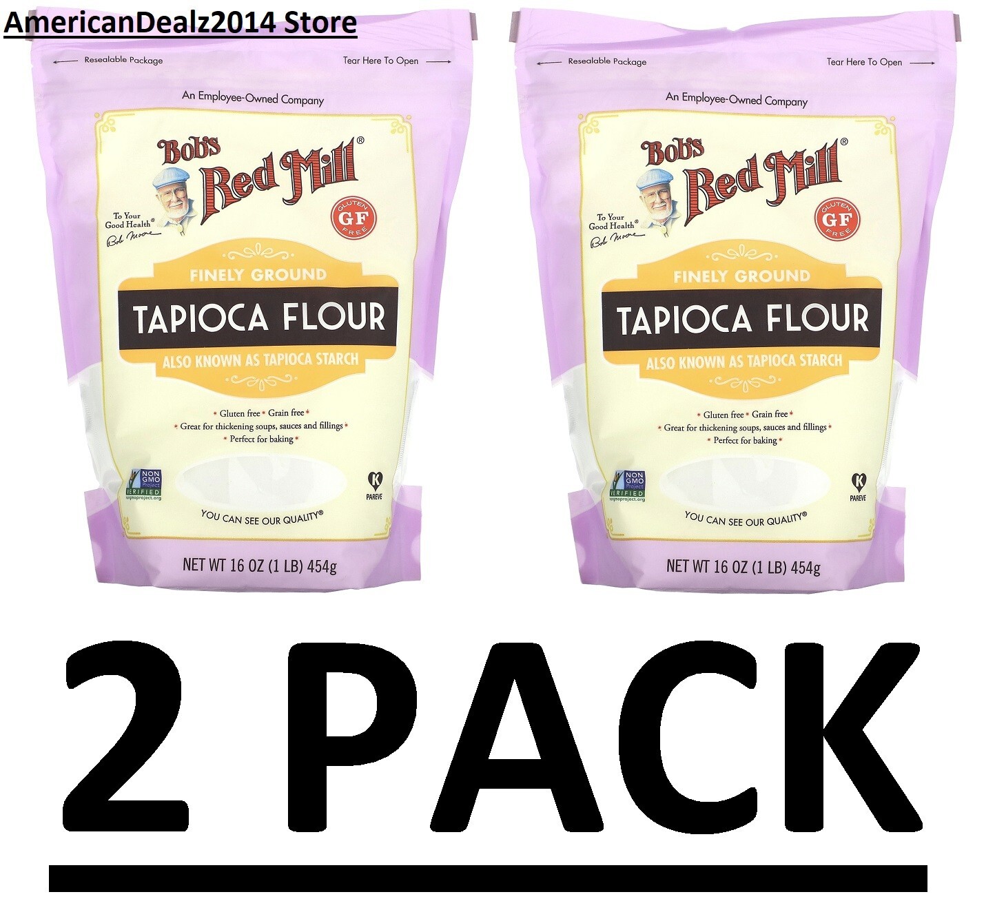 2 PACK – Bob’s Red Mill Finely Ground Tapioca Flour 1 lb (Total 2 lbs)