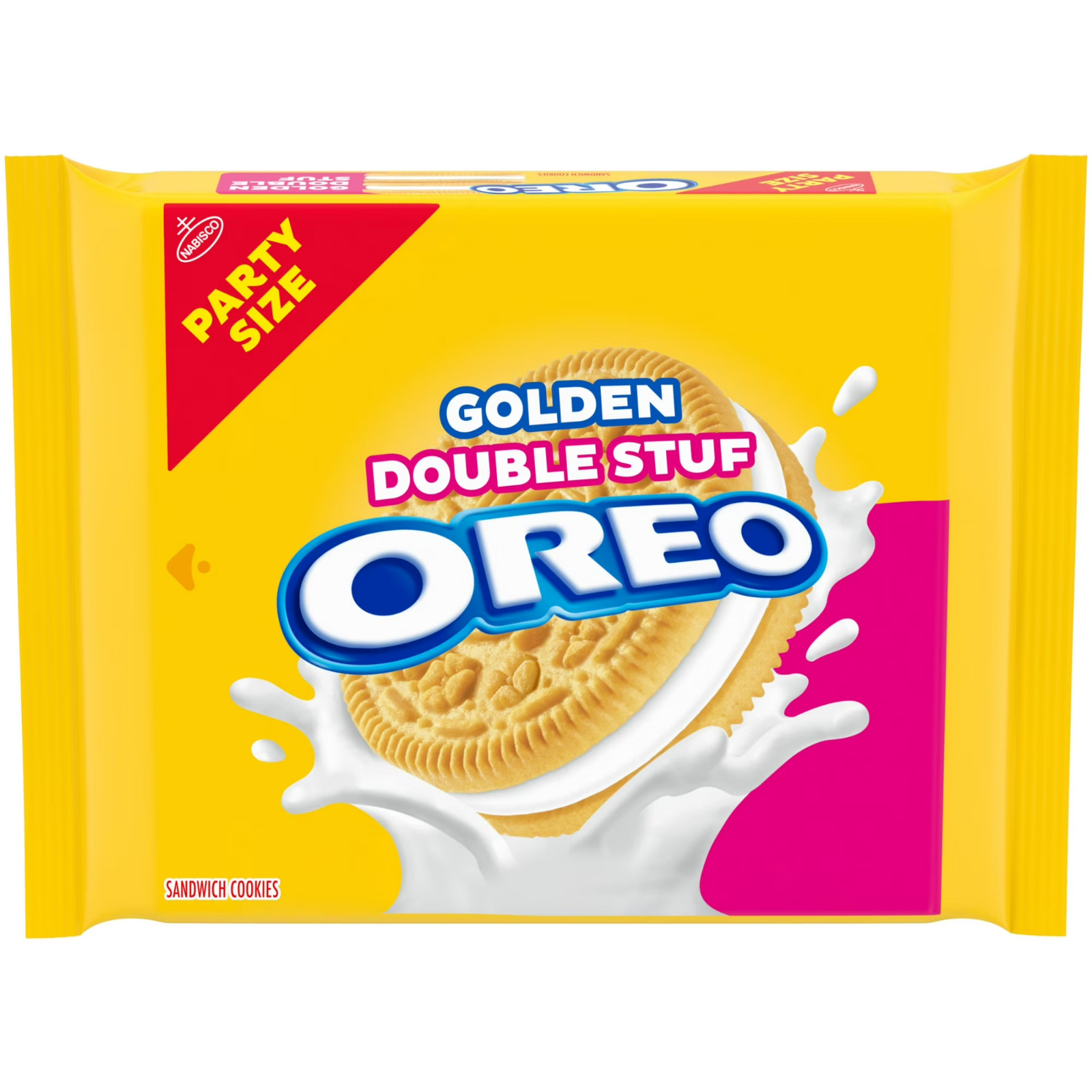 OREO Double Stuf Golden Sandwich Cookies, Party Size, 24.95 oz Free Shipping