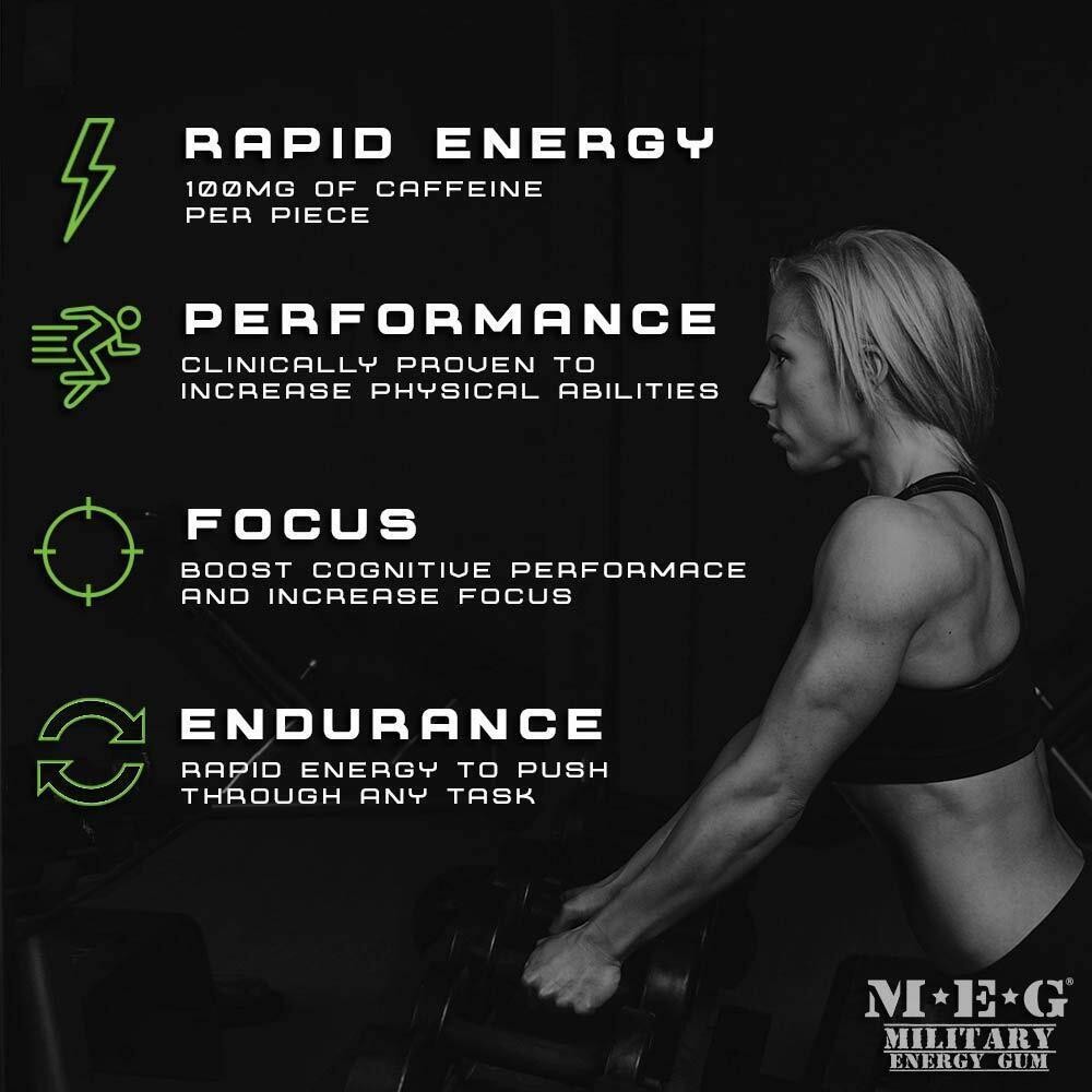 – Military Energy Gum | 100mg of Caffeine Per Piece + Increase Energy + Boost…