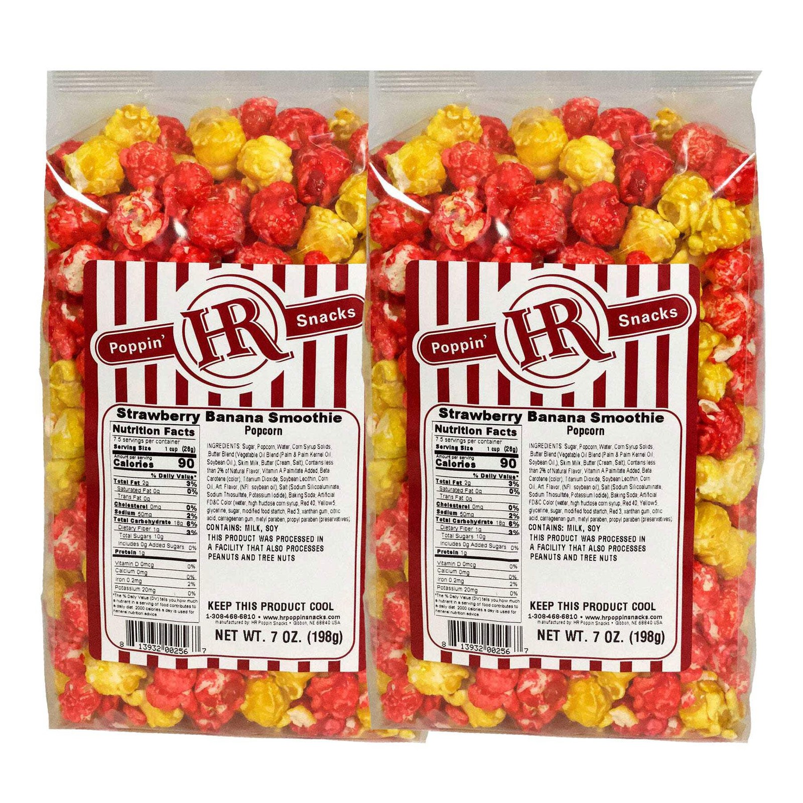 Strawberry Banana Smoothie Popcorn | 7 oz | Pack of 2 | HR Poppin’ Snacks